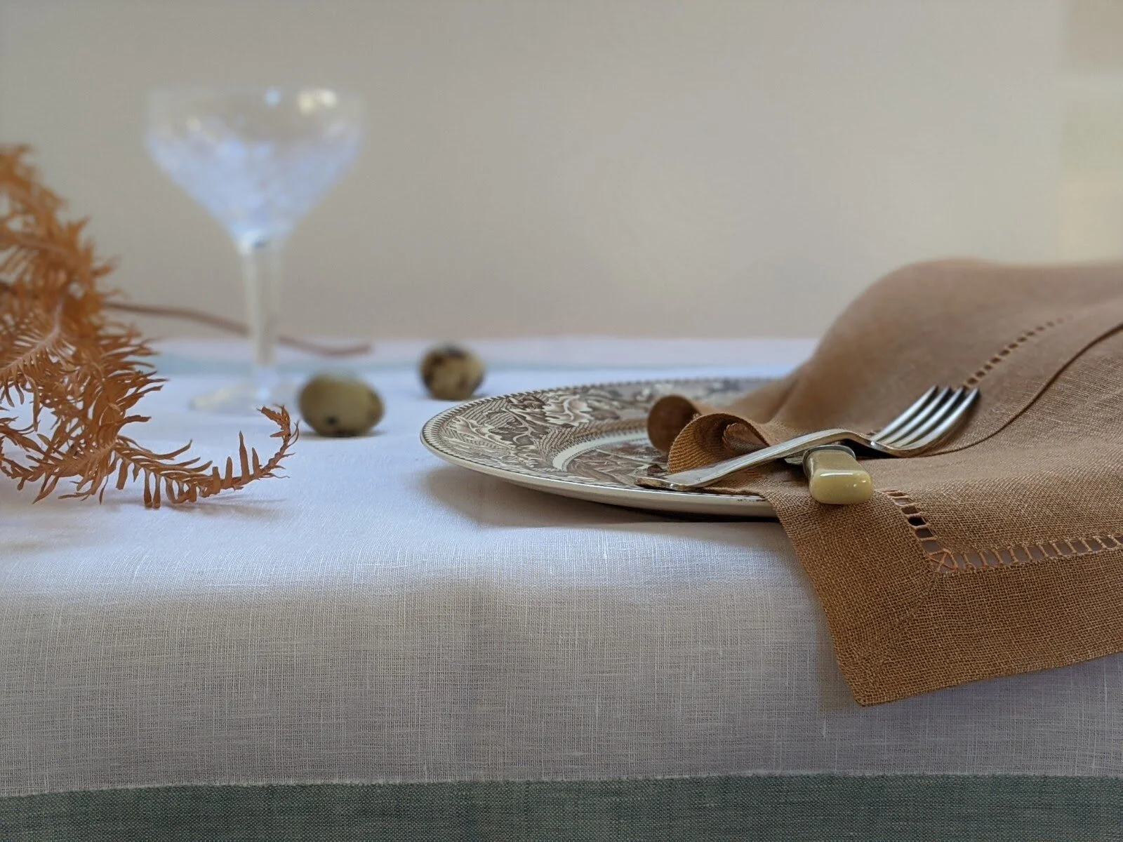 Fine table linen tablescap, Product styling by Caroline Davis Creative Director, stylist London, Cotswolds