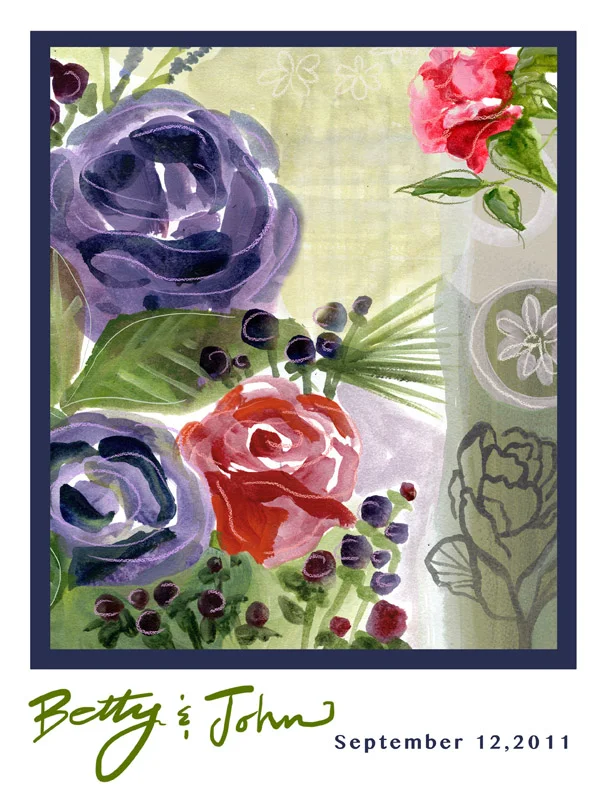 personalized wedding invitation by Gayle Kabaker