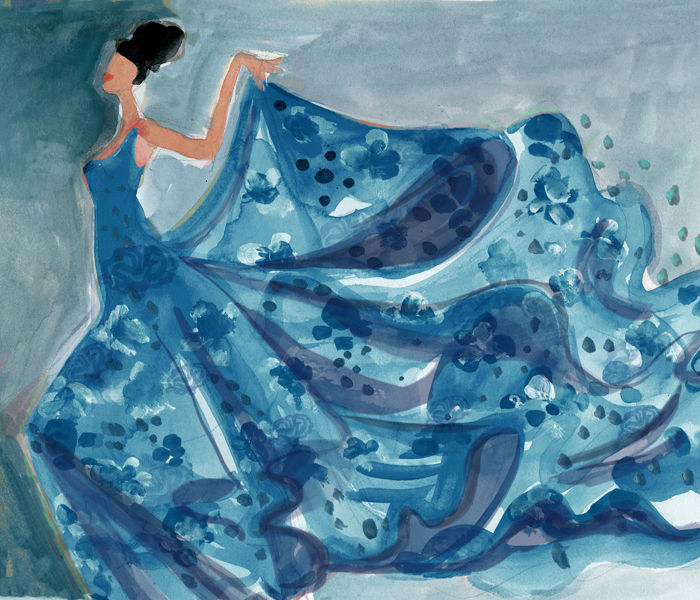 Blue Gown by Gayle Kabaker