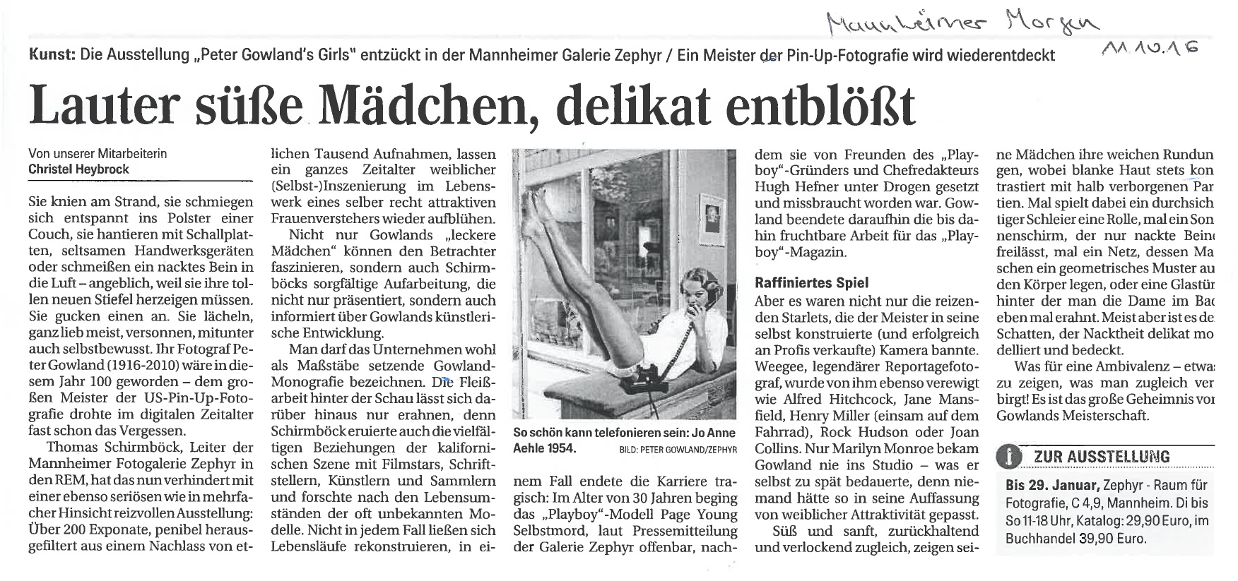 Mannheimer Morgen, 11.10.2016