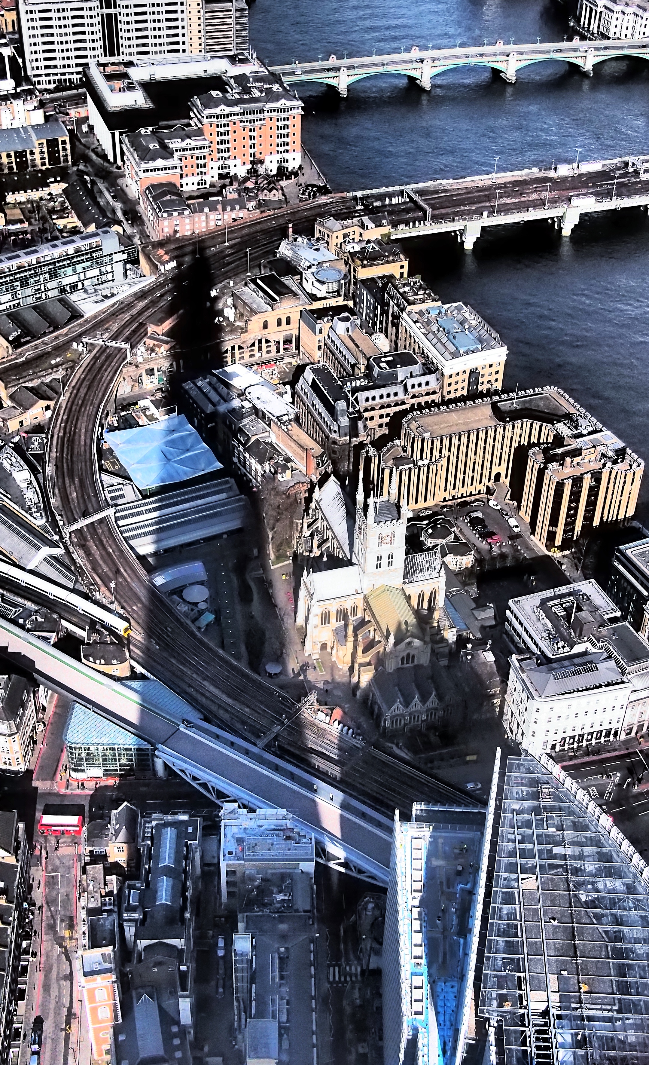  ​    Shard Shadow nudging Southwark Cathedral, EP-3 Lumix 20mm f1.7   