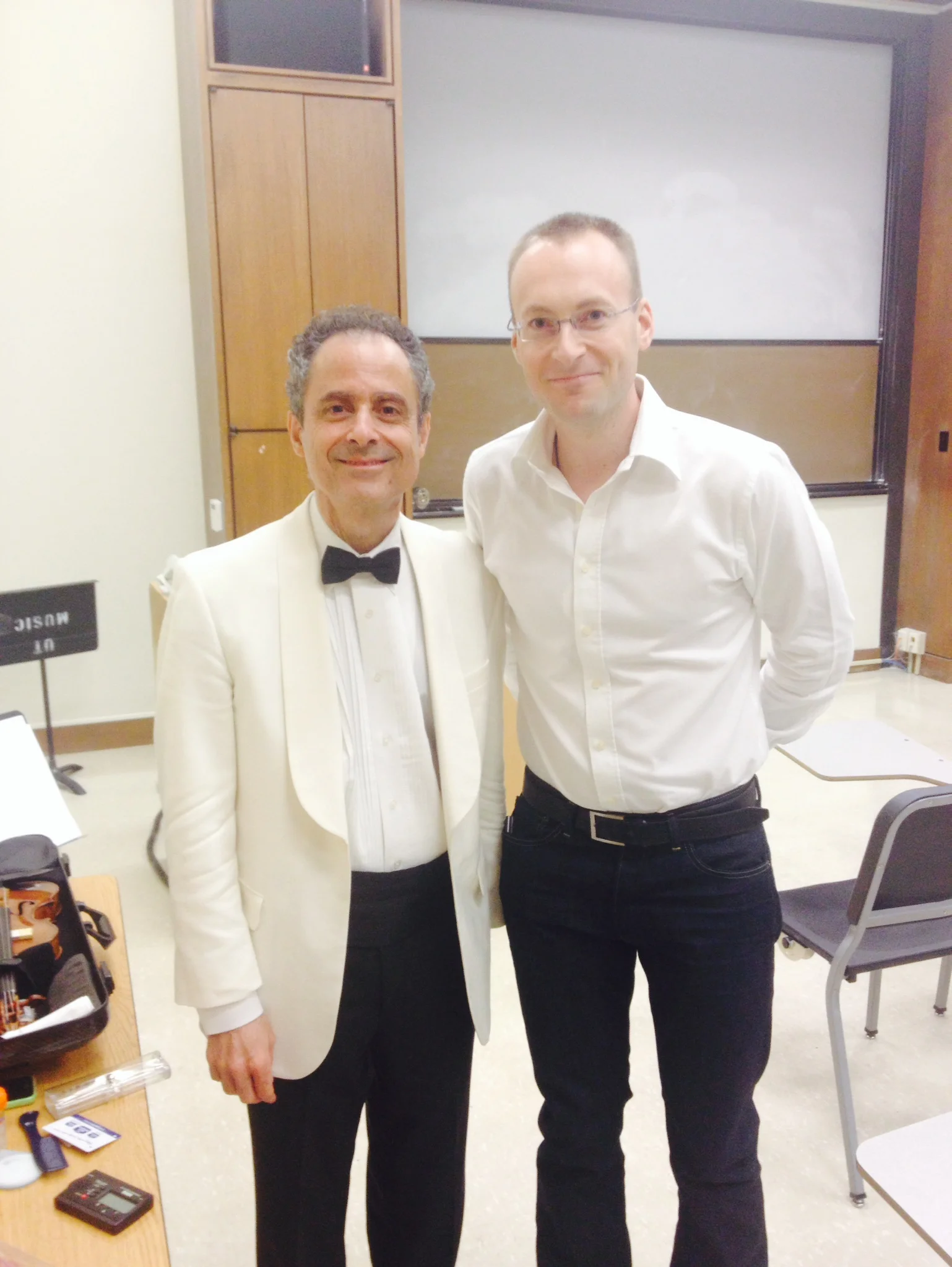   With Eugene Drucker, a founding member&nbsp;of the Emerson Quartet in Austin, TX (2014)      