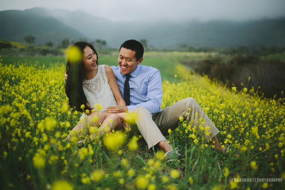 Lu Lu and Matt: engagement photo session in a field of yellow