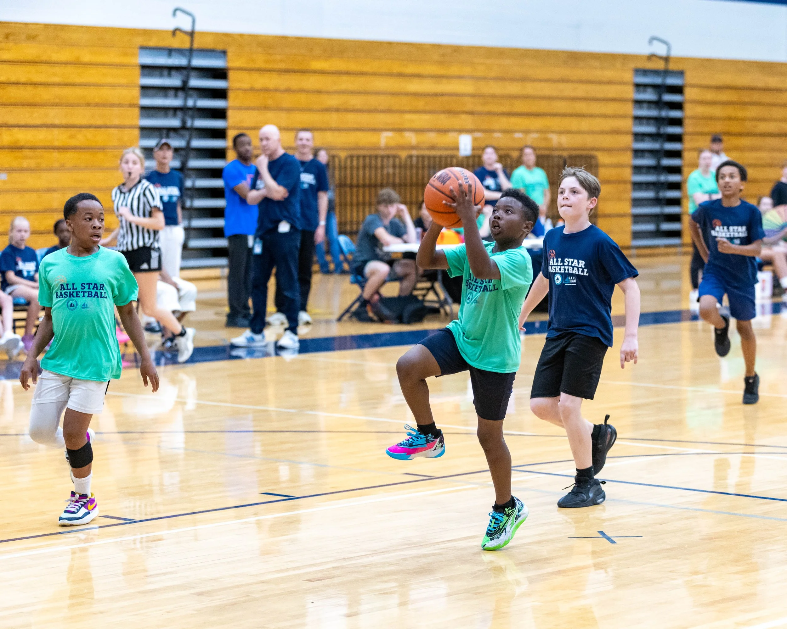 South boy shoots the ball