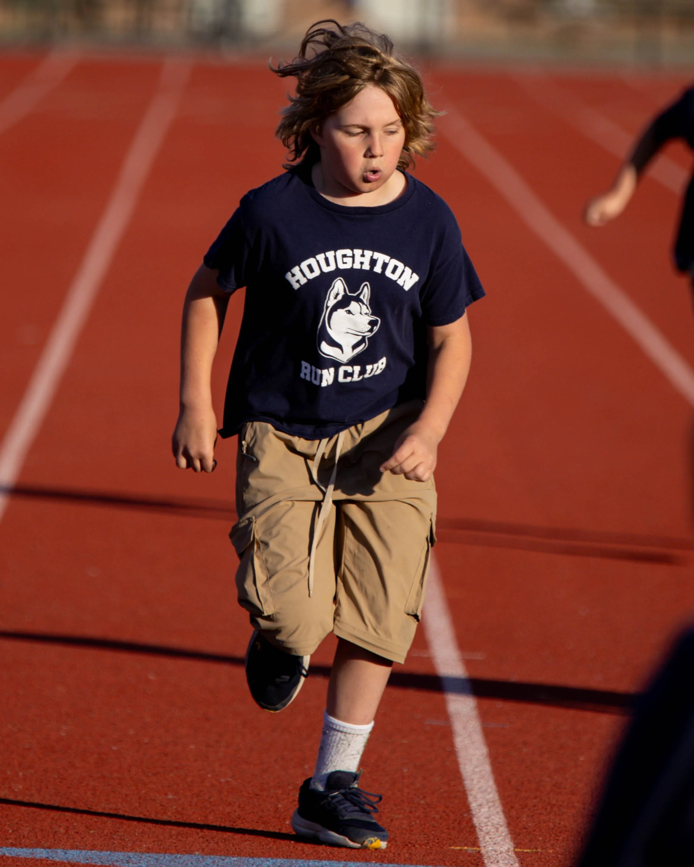 Houghton runner at the finish line