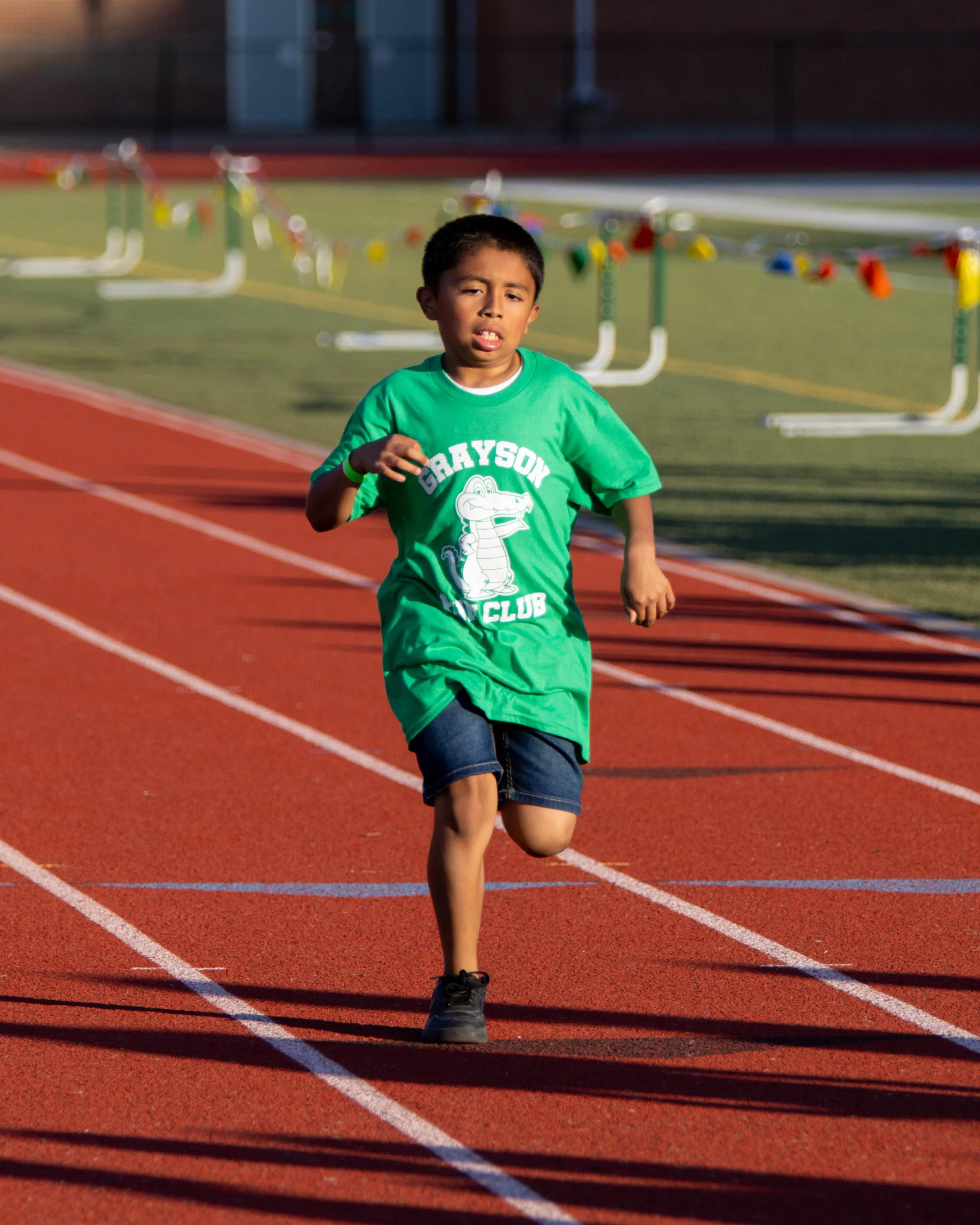 Grayson runner at the finish line