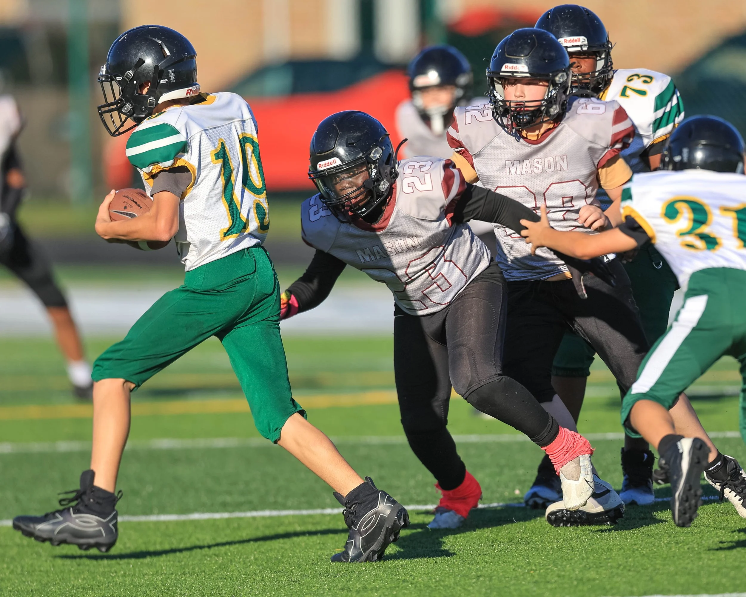 Pierce #19 carries the ball