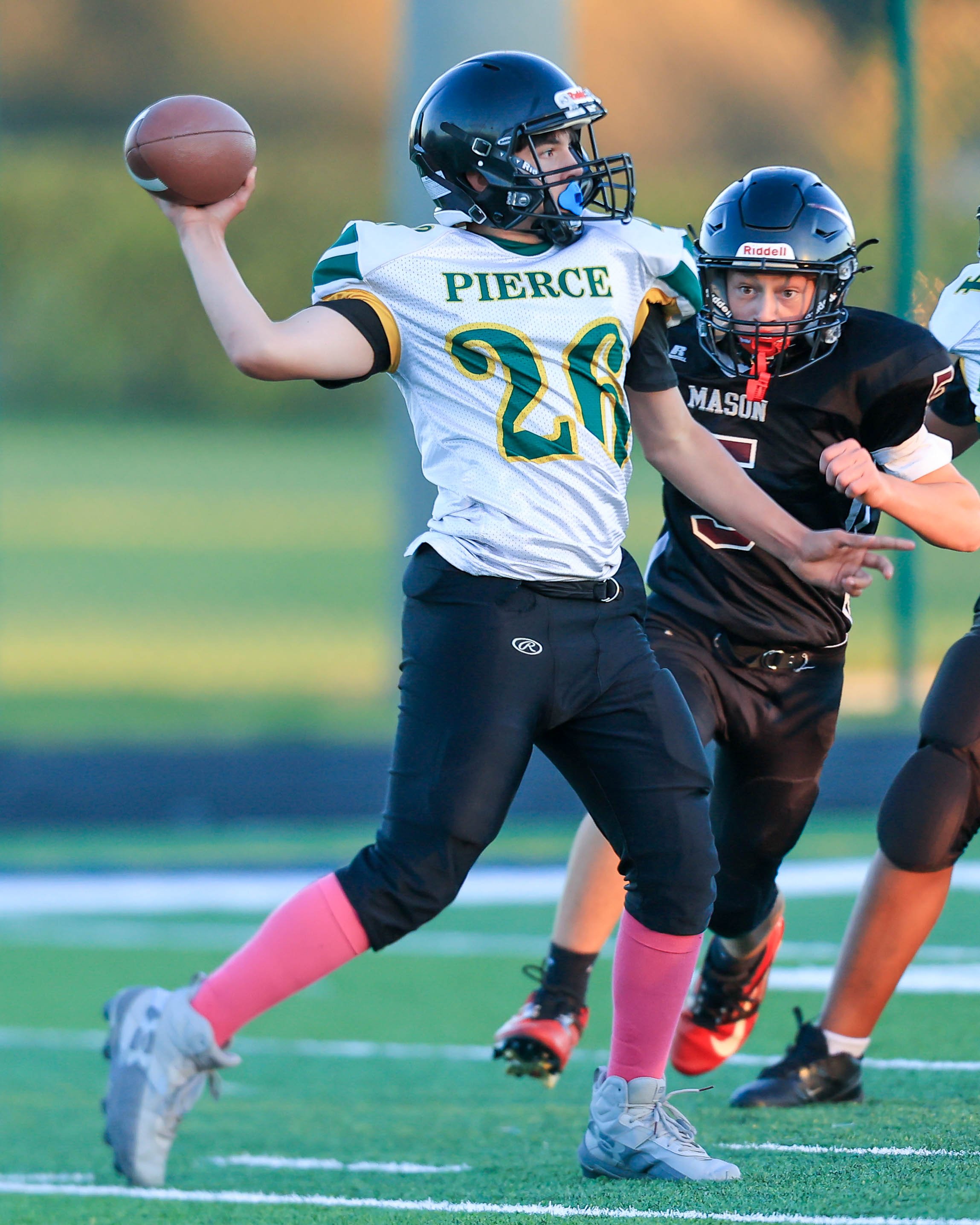 Pierce #26 passes the ball