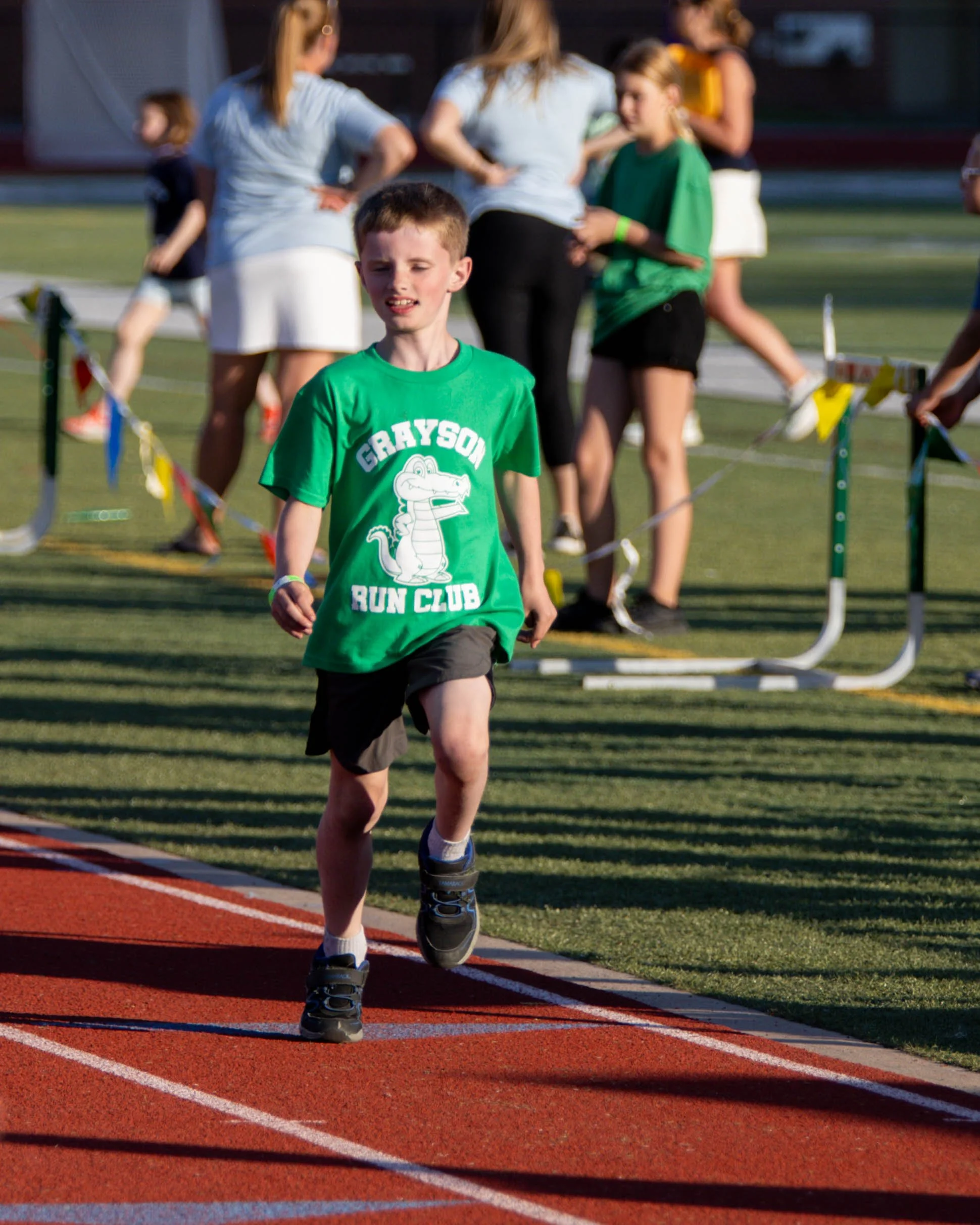 Grayson runner at the finish line