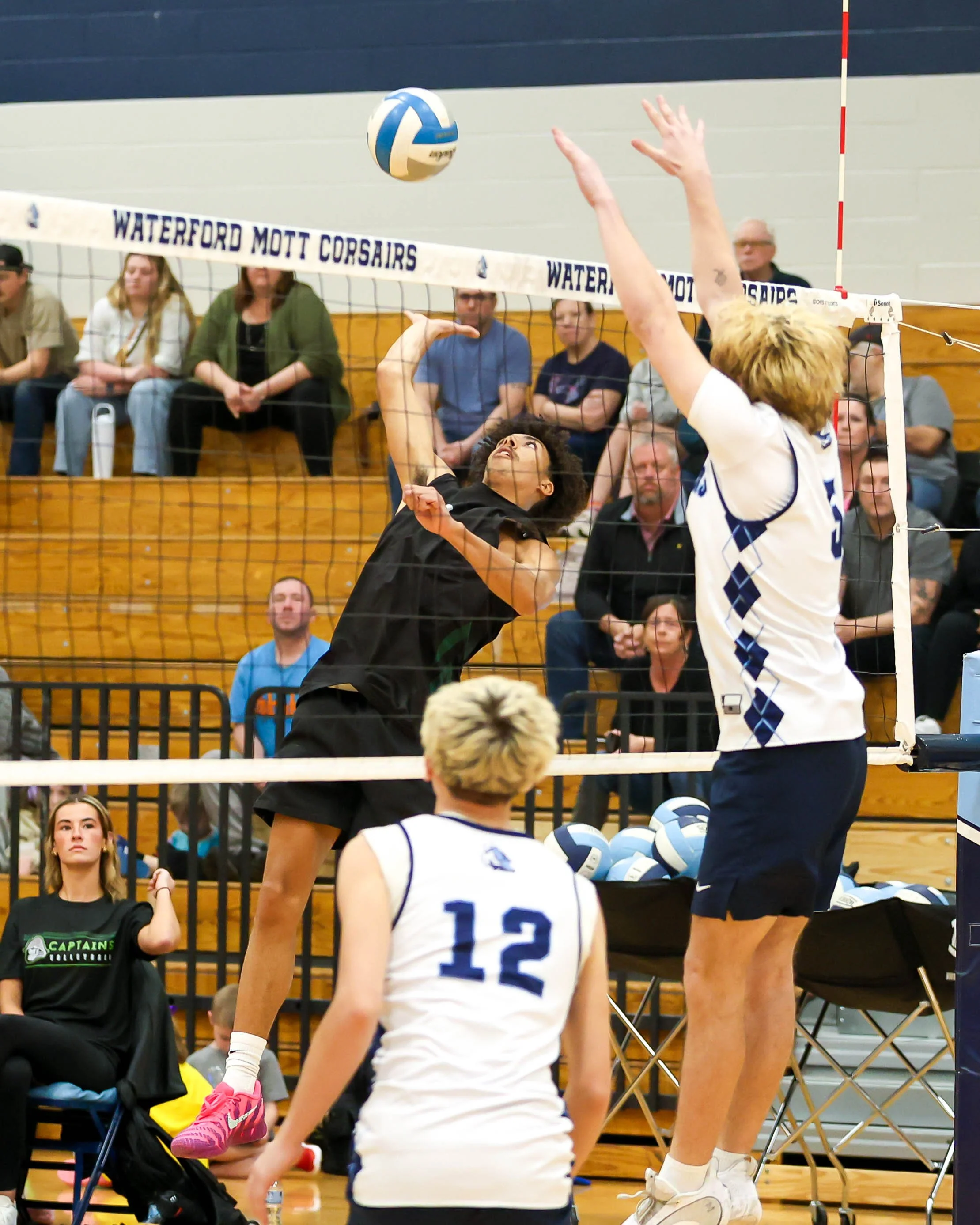 Kettering #1 spikes the ball