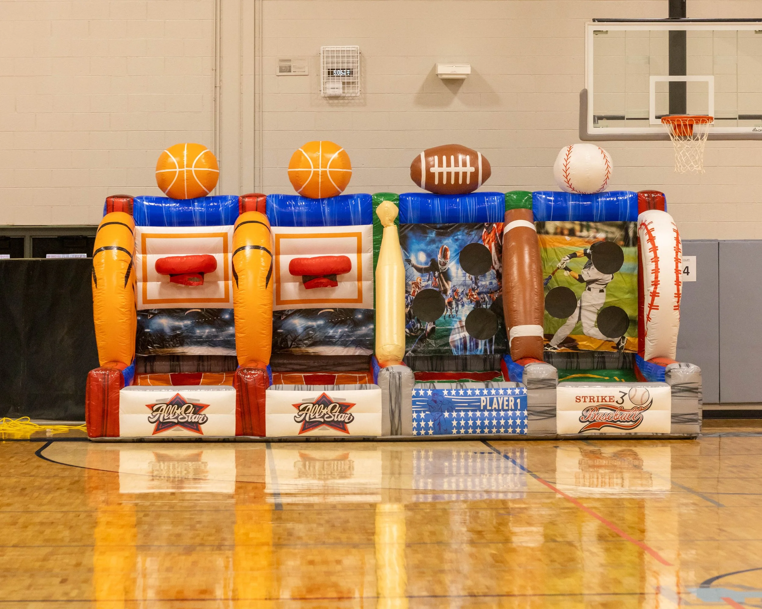 Games set up in the gym