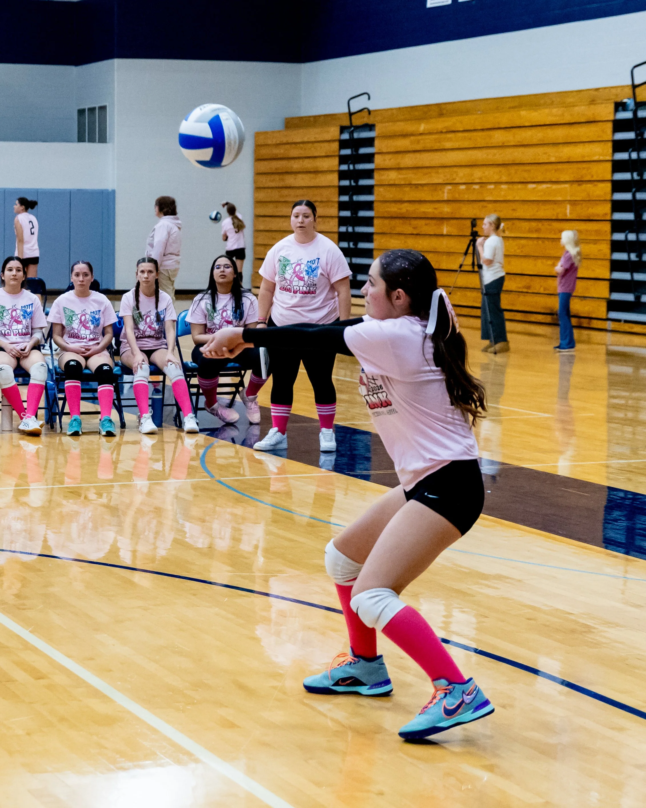Mott player hits the ball