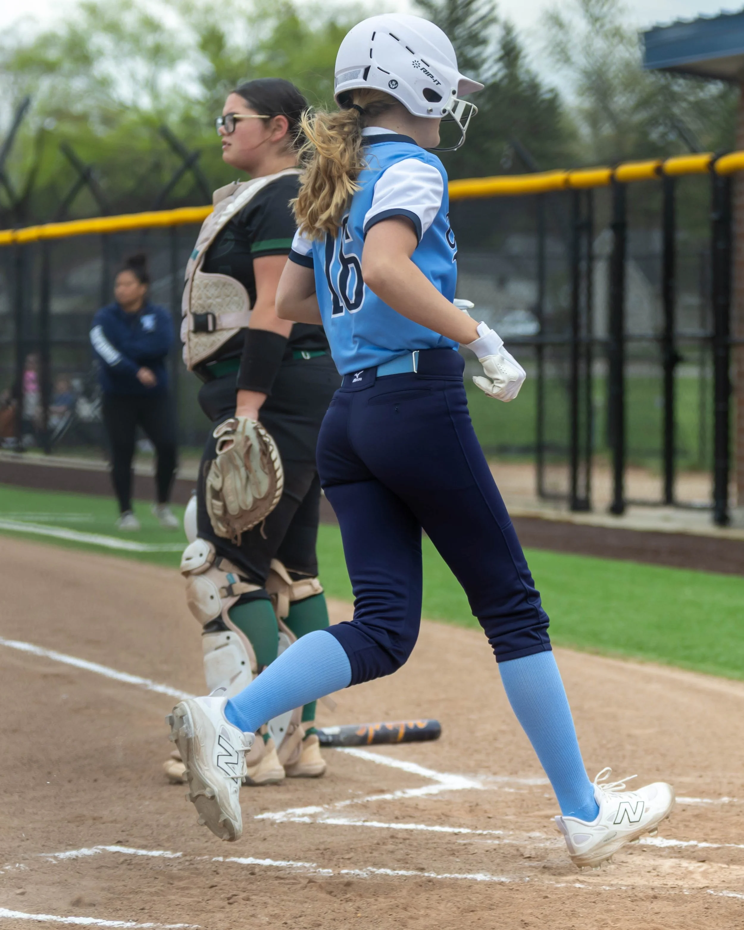 Mott runner touches home plate for a run
