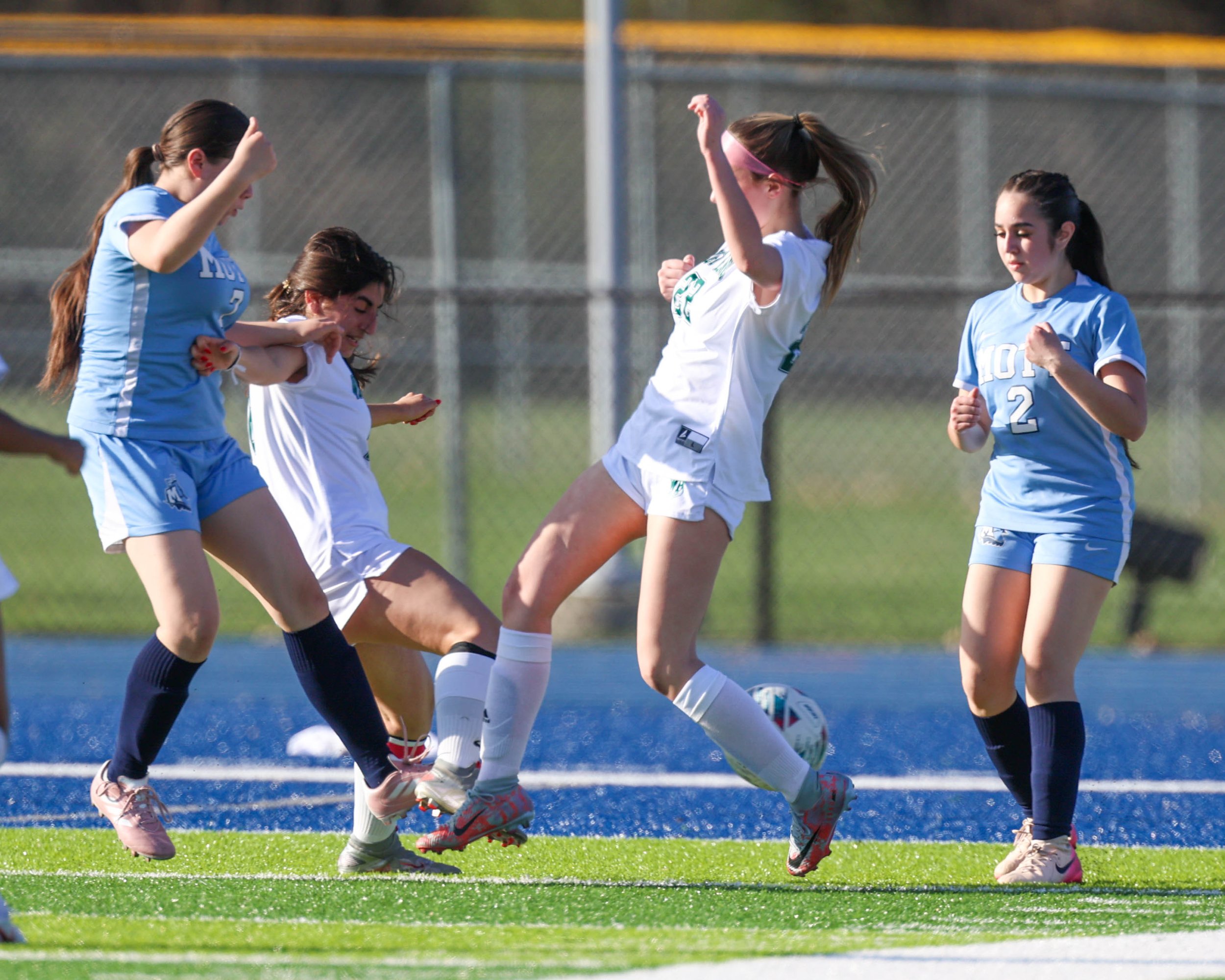 Mott girls defend the ball