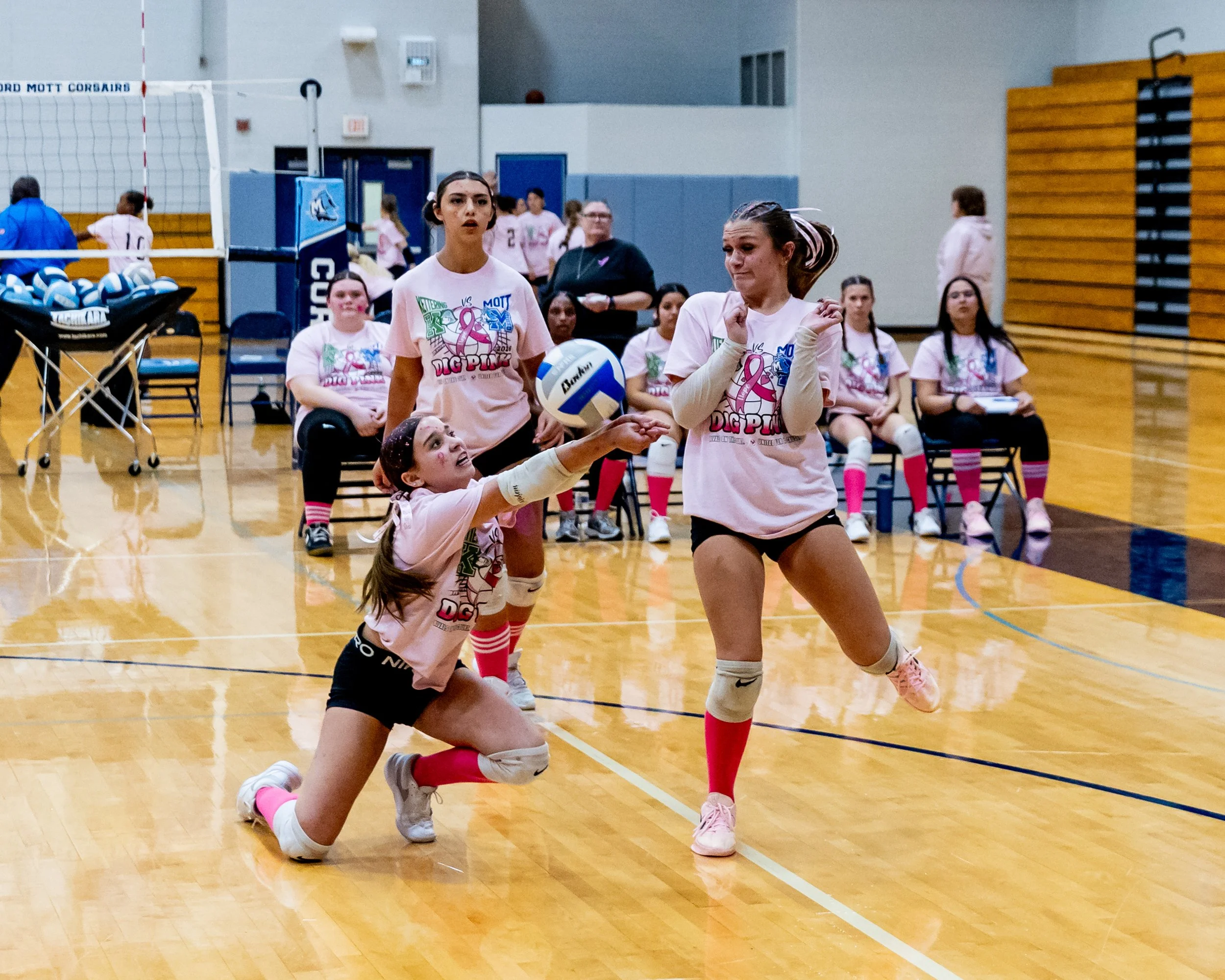 Mott player hits the ball