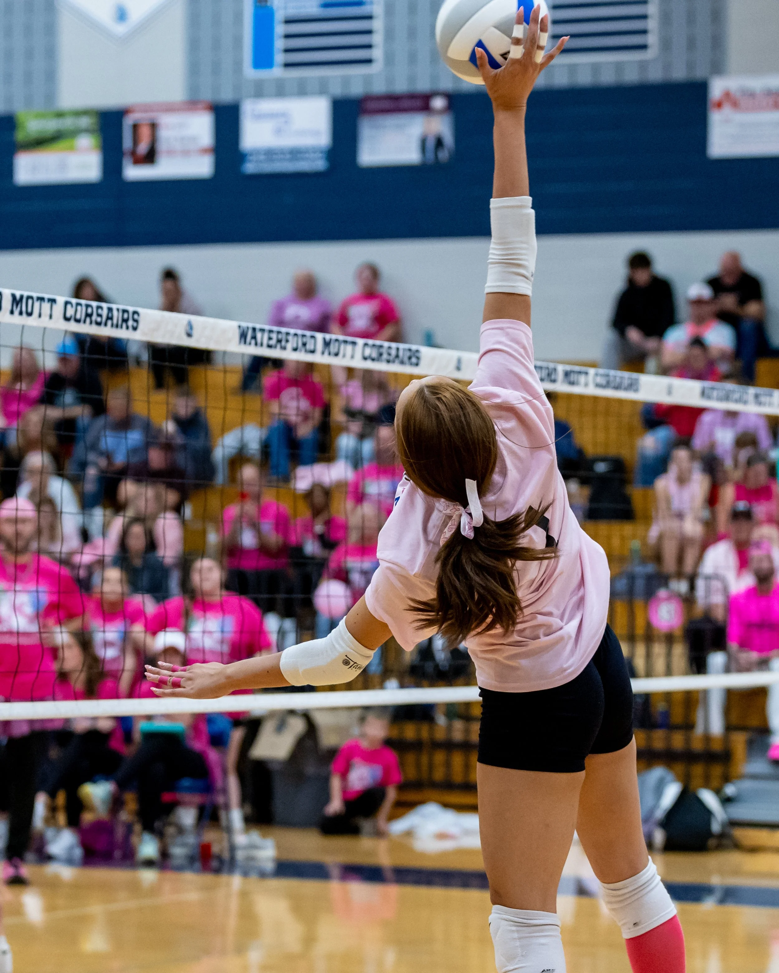 Mott player hits the ball