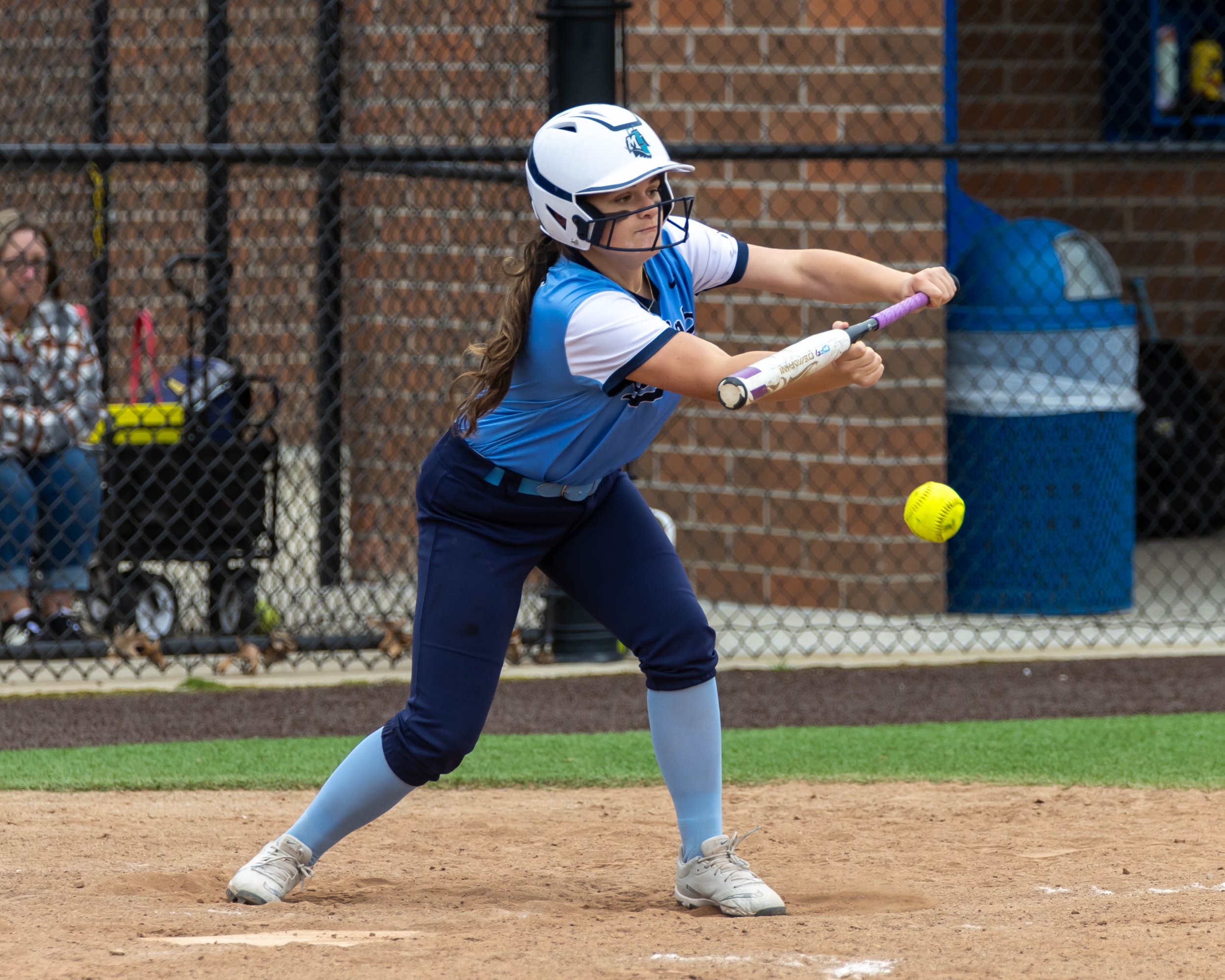 Mott batter bunts the ball