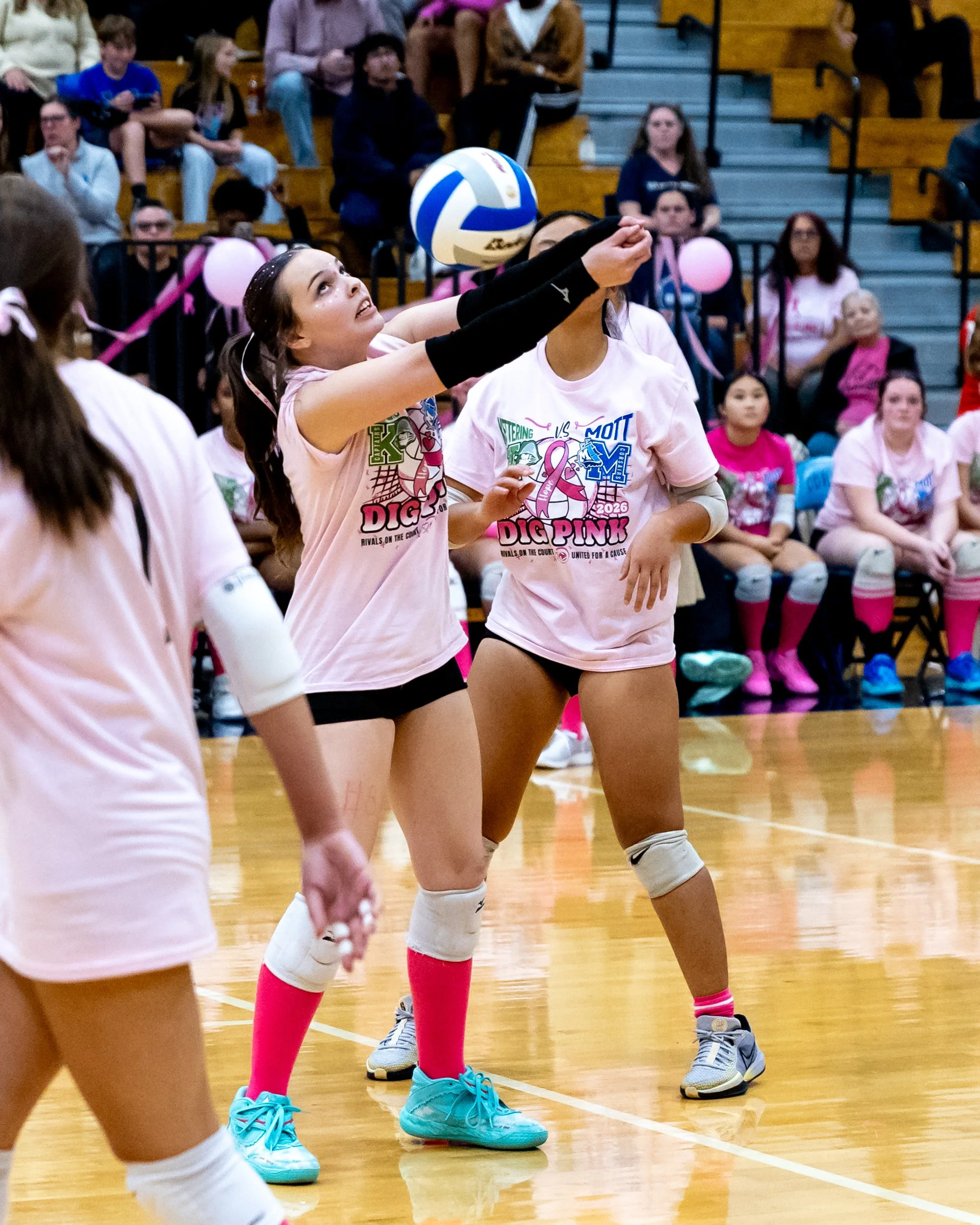 Mott player hits the ball