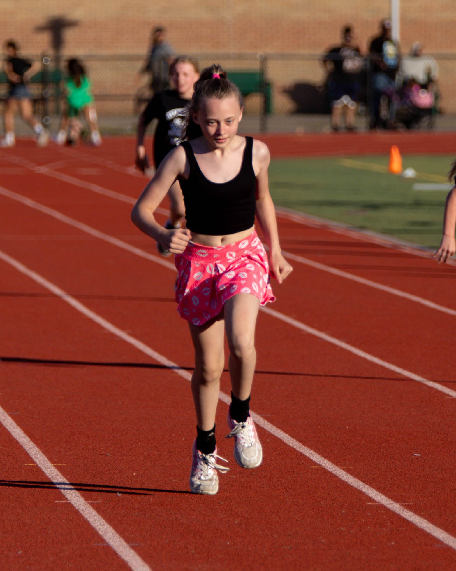 Riverside runner at the finish line