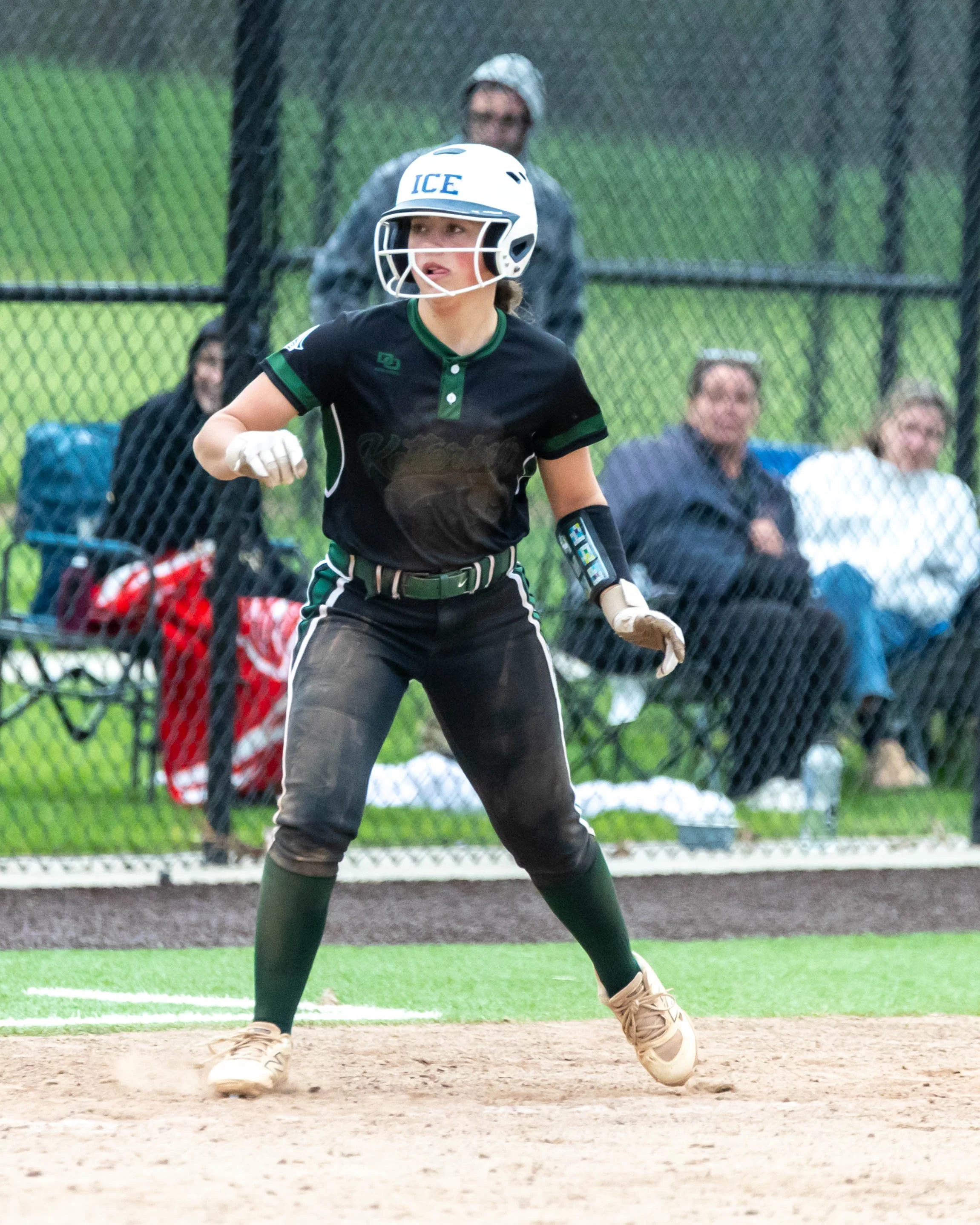 Kettering player on third base