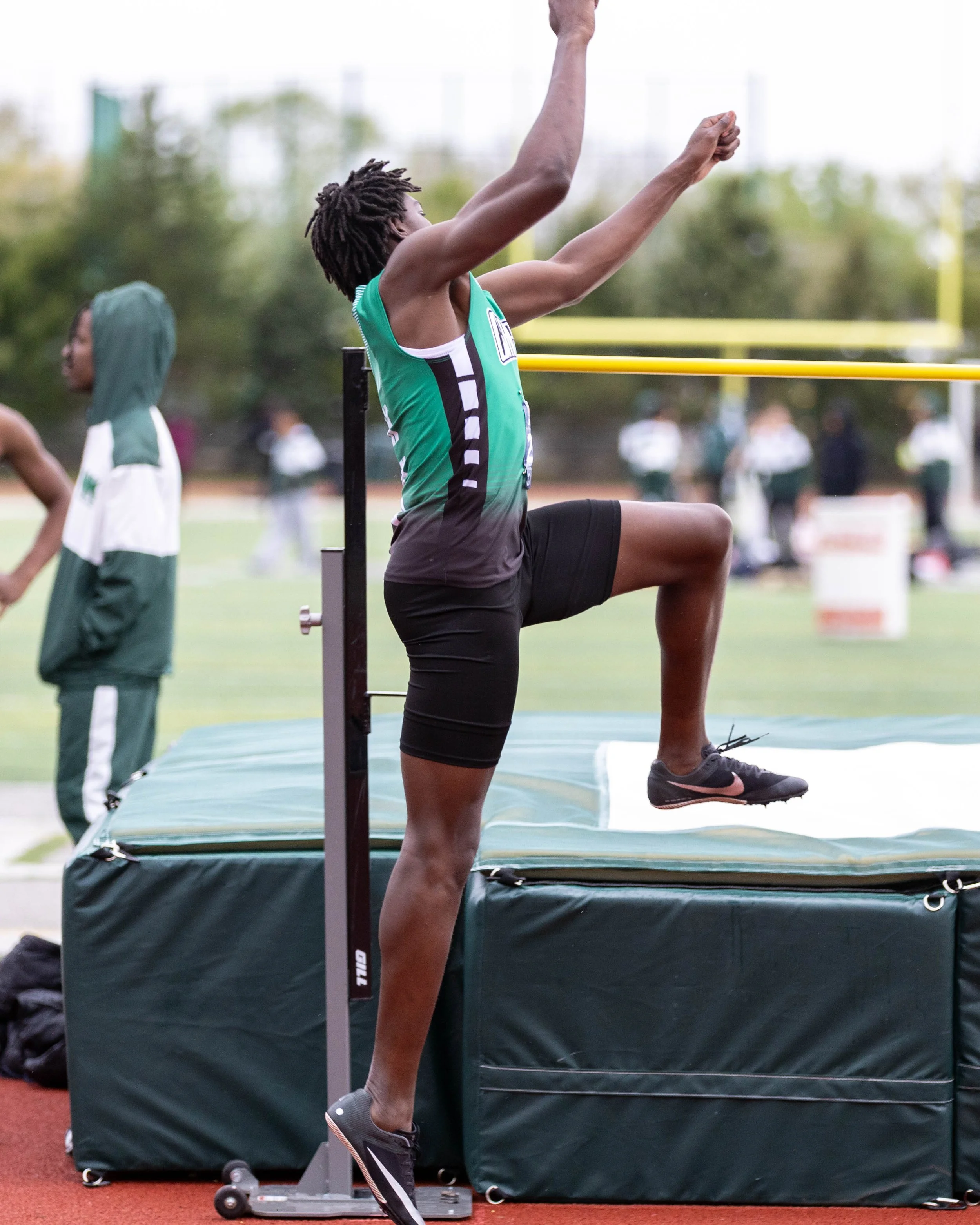 Kettering high jumper takes off from the groud