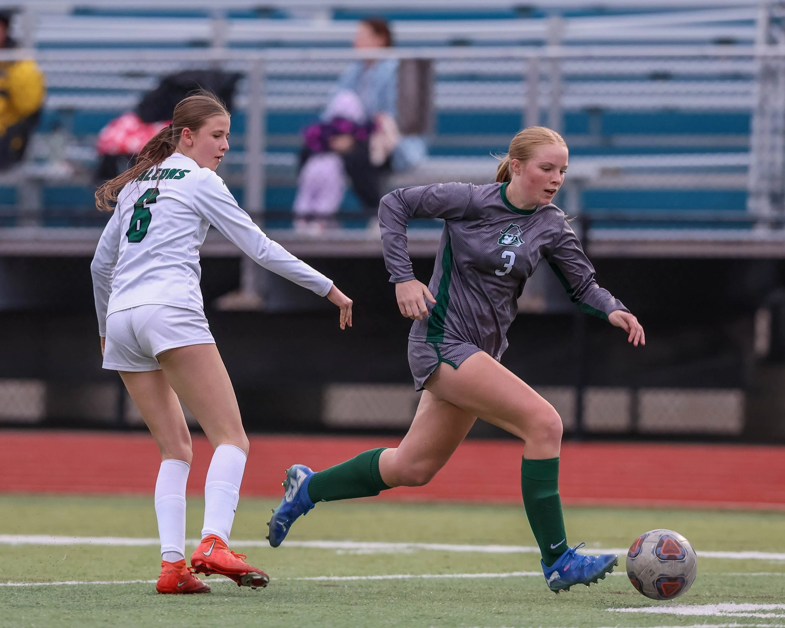 #3 kicks the ball