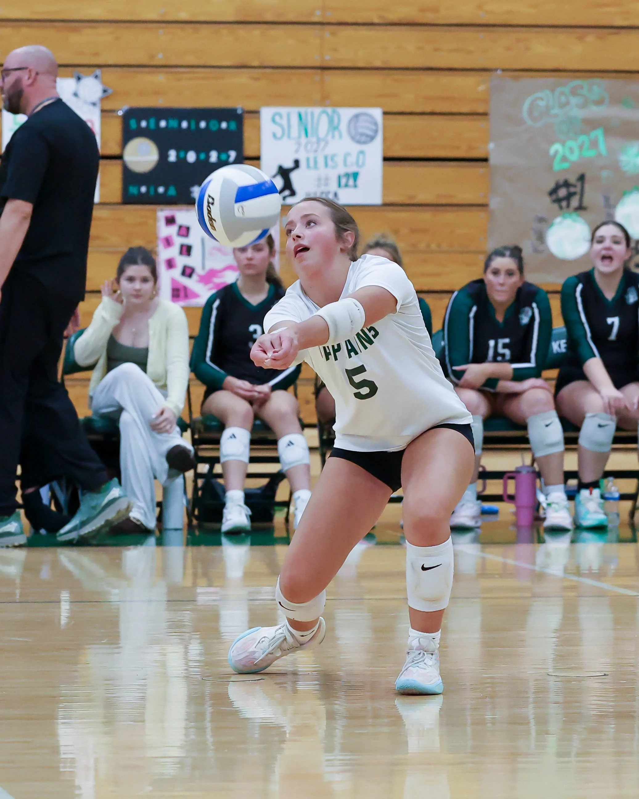 Kettering #5 returns the ball