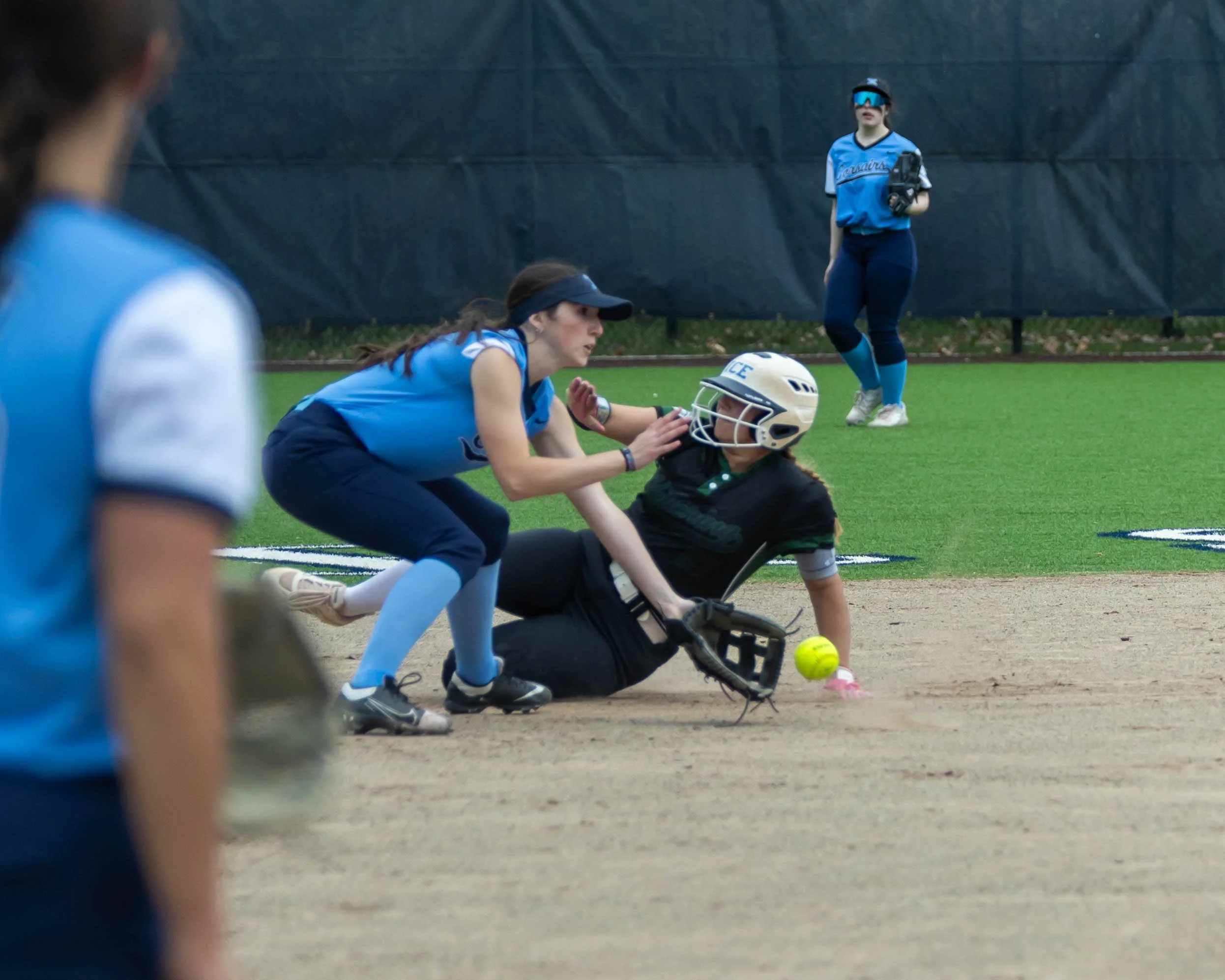 Kettering #27 slides into second base