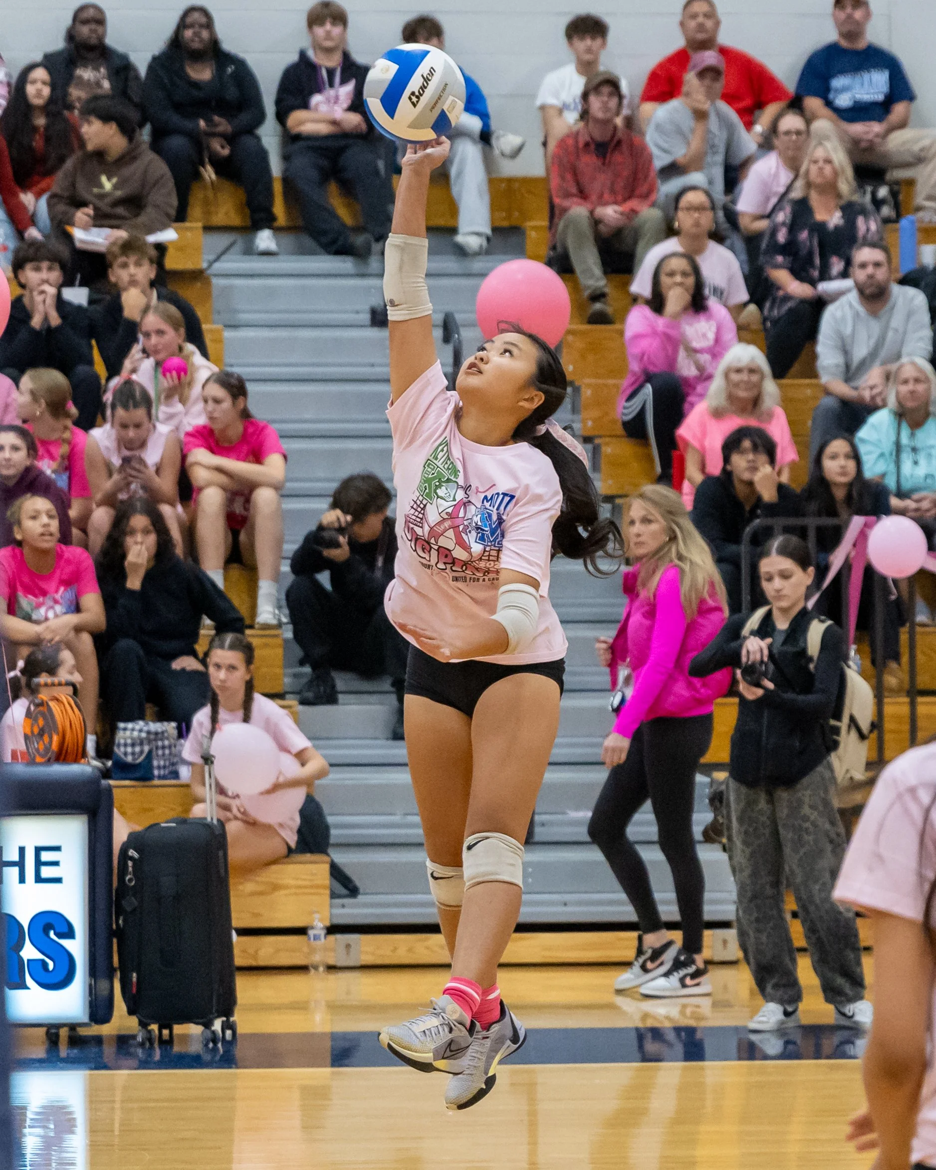 Mott player hits the ball