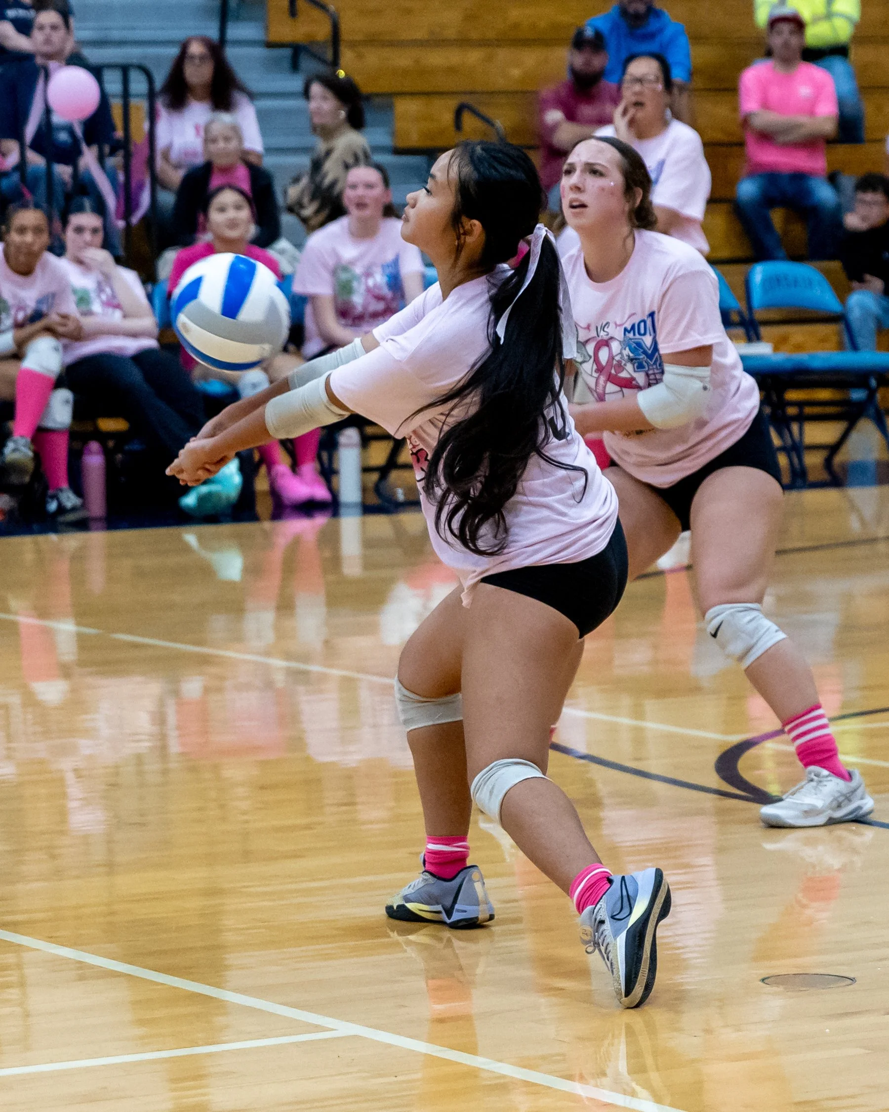 Mott player hits the ball
