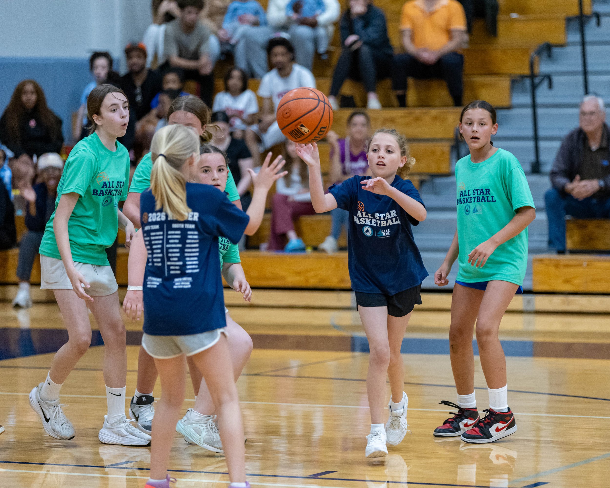 North girl passes the ball