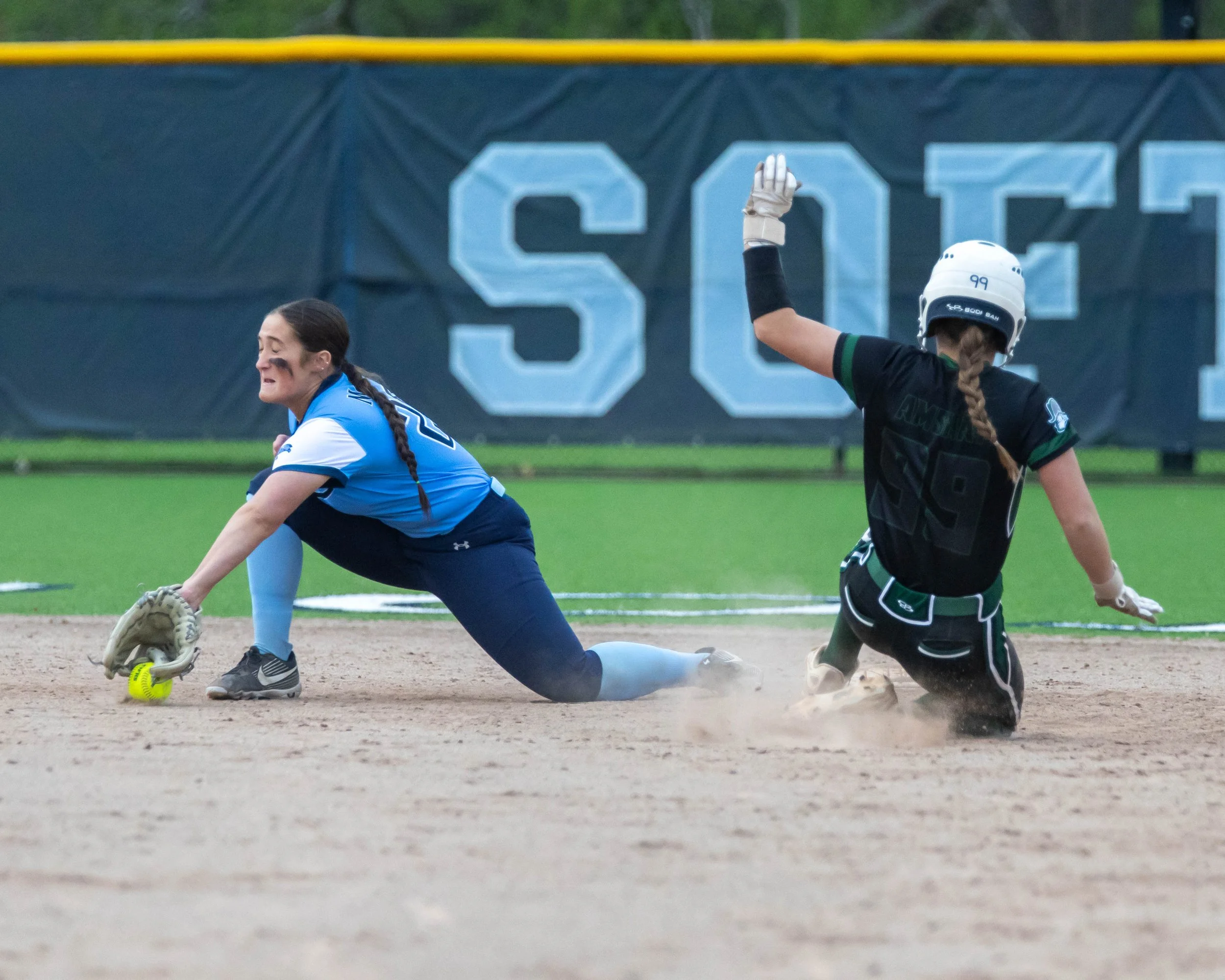 Kettering batter slides into second base