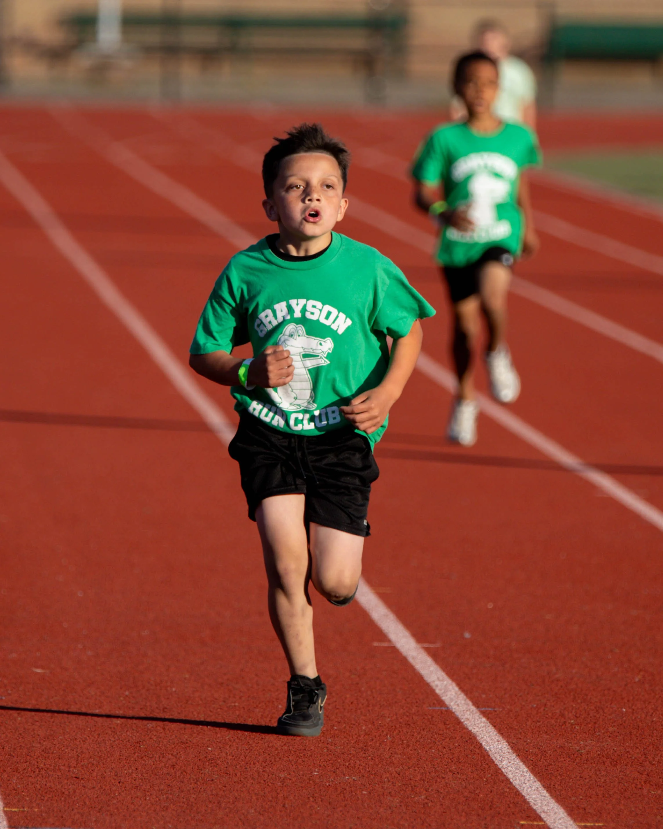 Grayson runner at the finish line