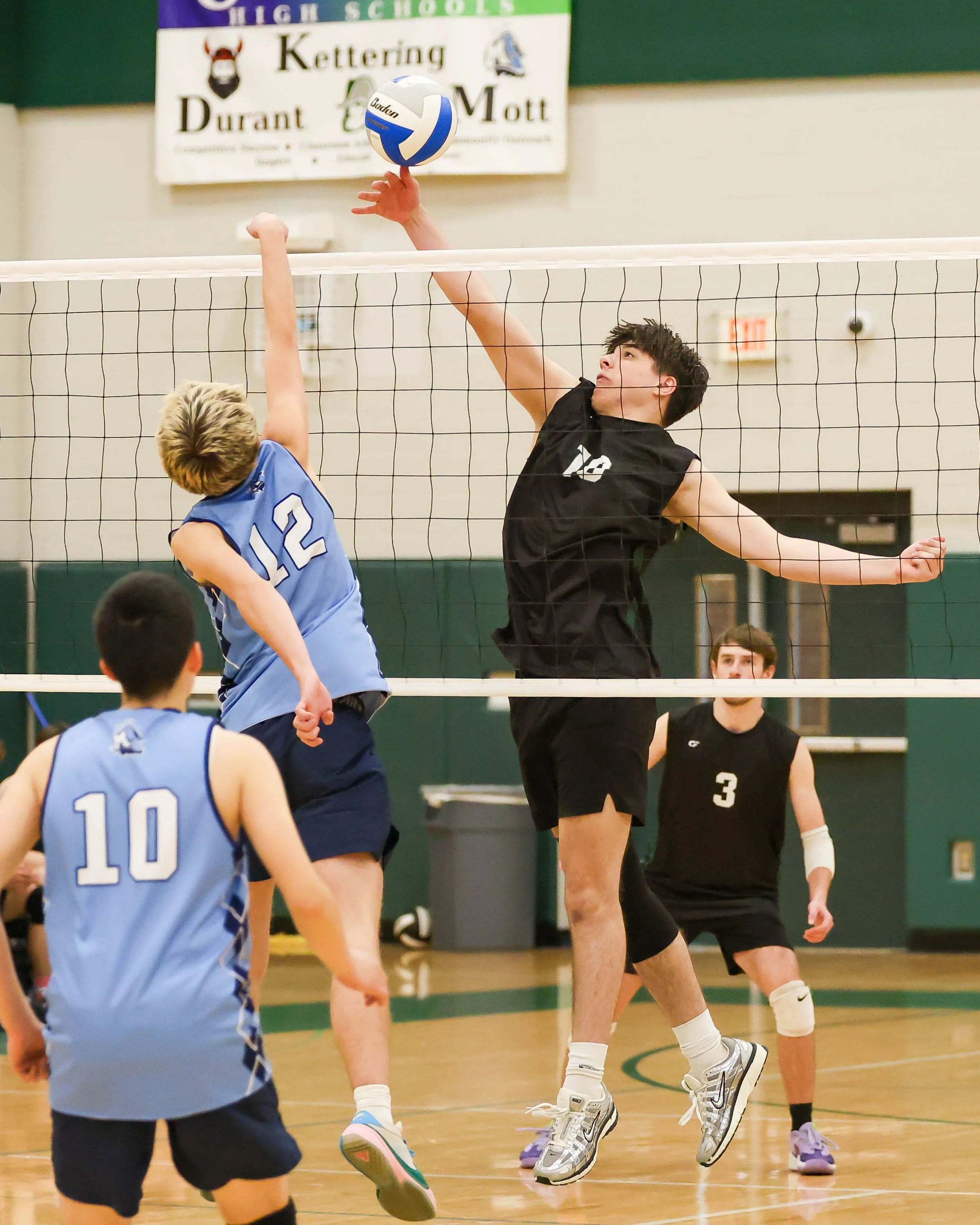 Kettering #10 blocks the ball