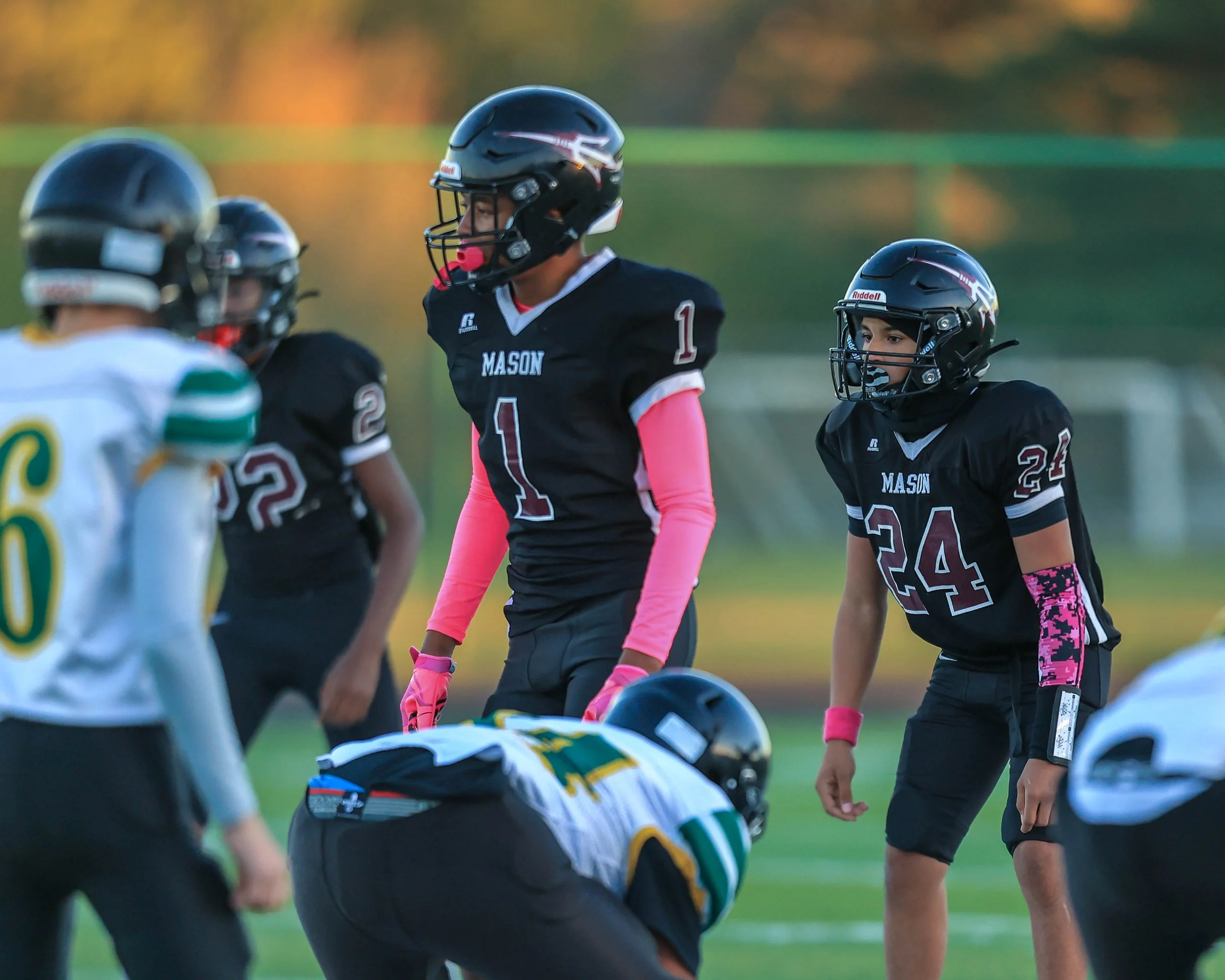Mason #1 and #24 on defense 