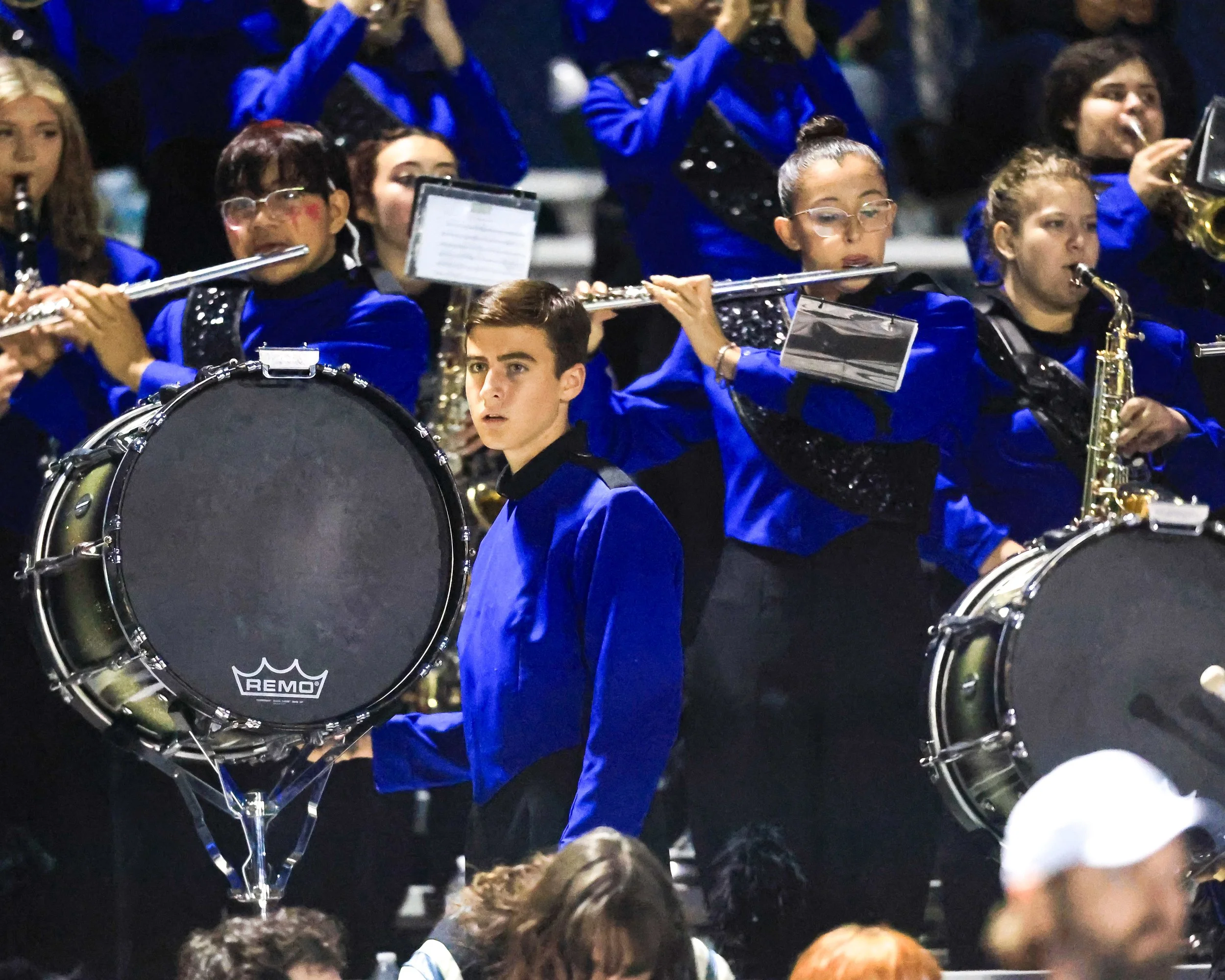 Mott Marching Band in the stands