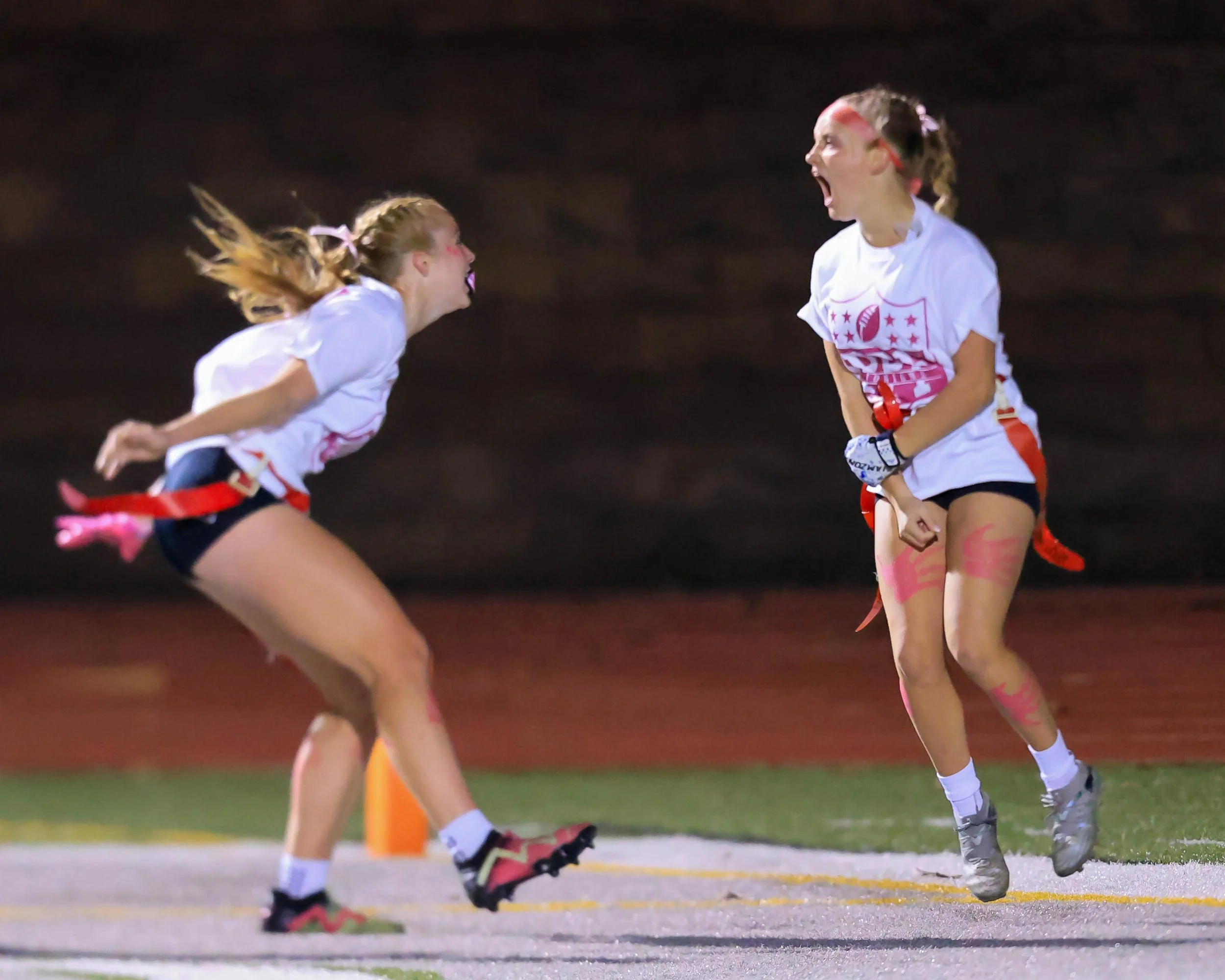 Juniors celebrate the touchdown