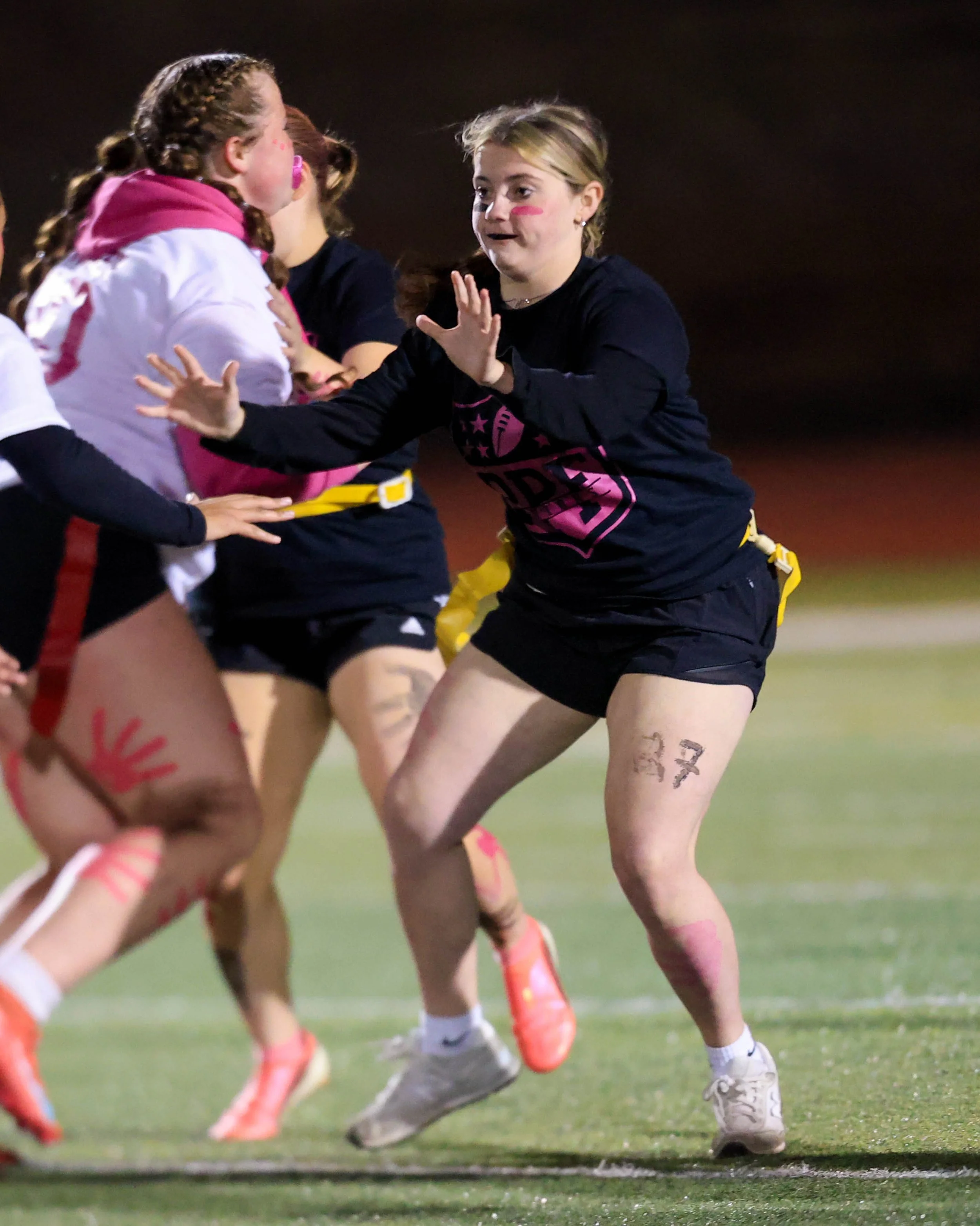 Senior blocks the Junor
