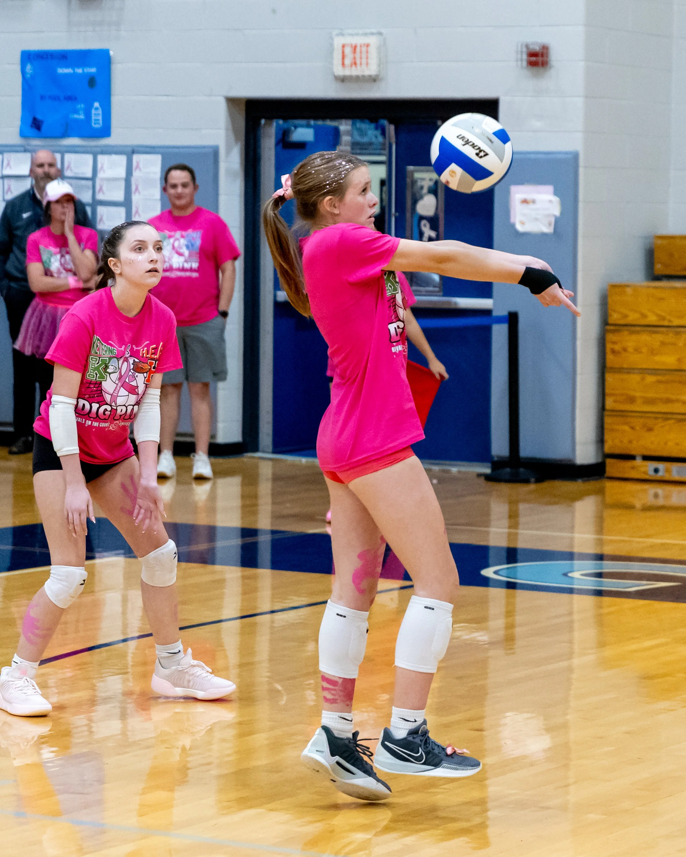 Kettering player hits the ball