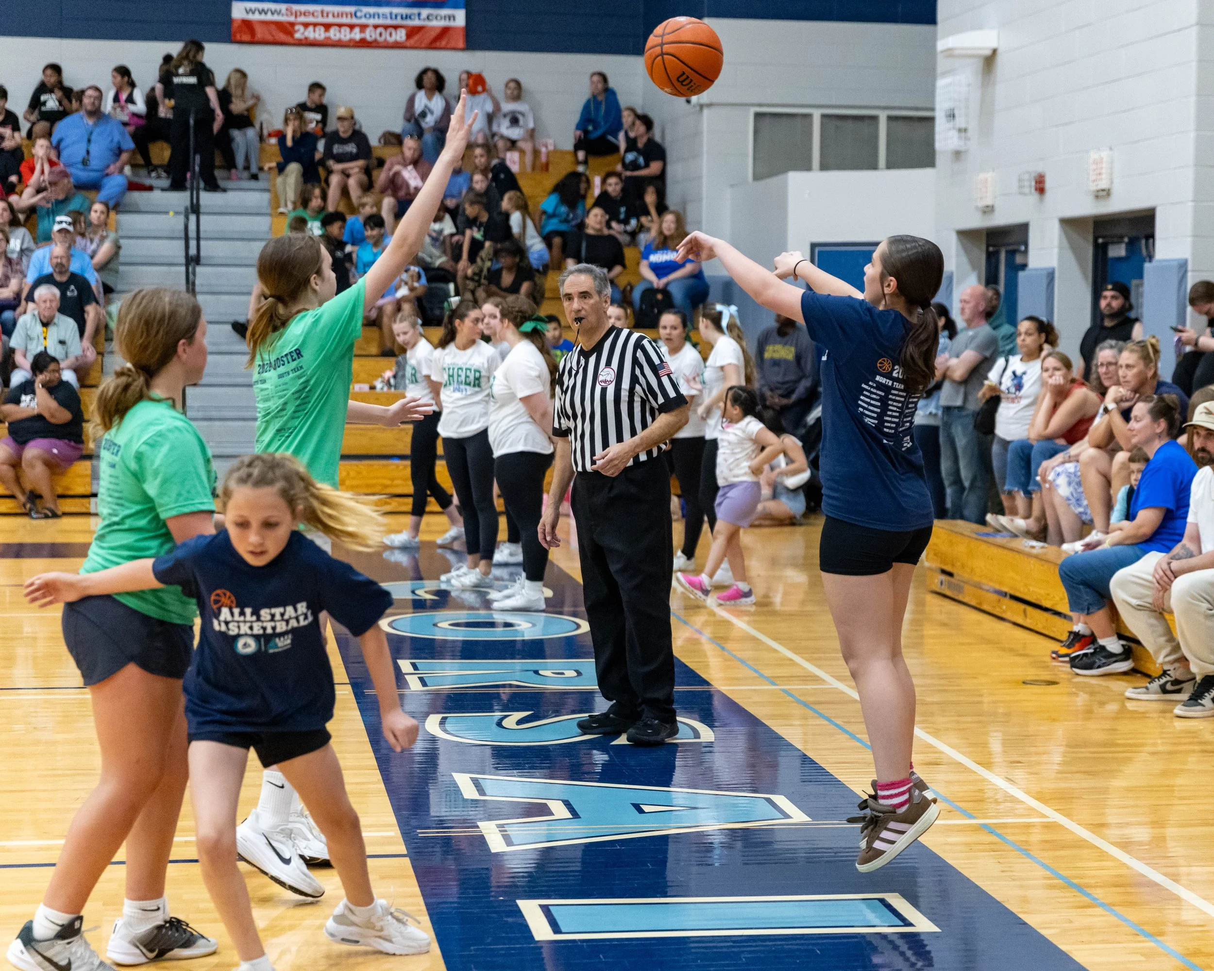 North girl passes the ball