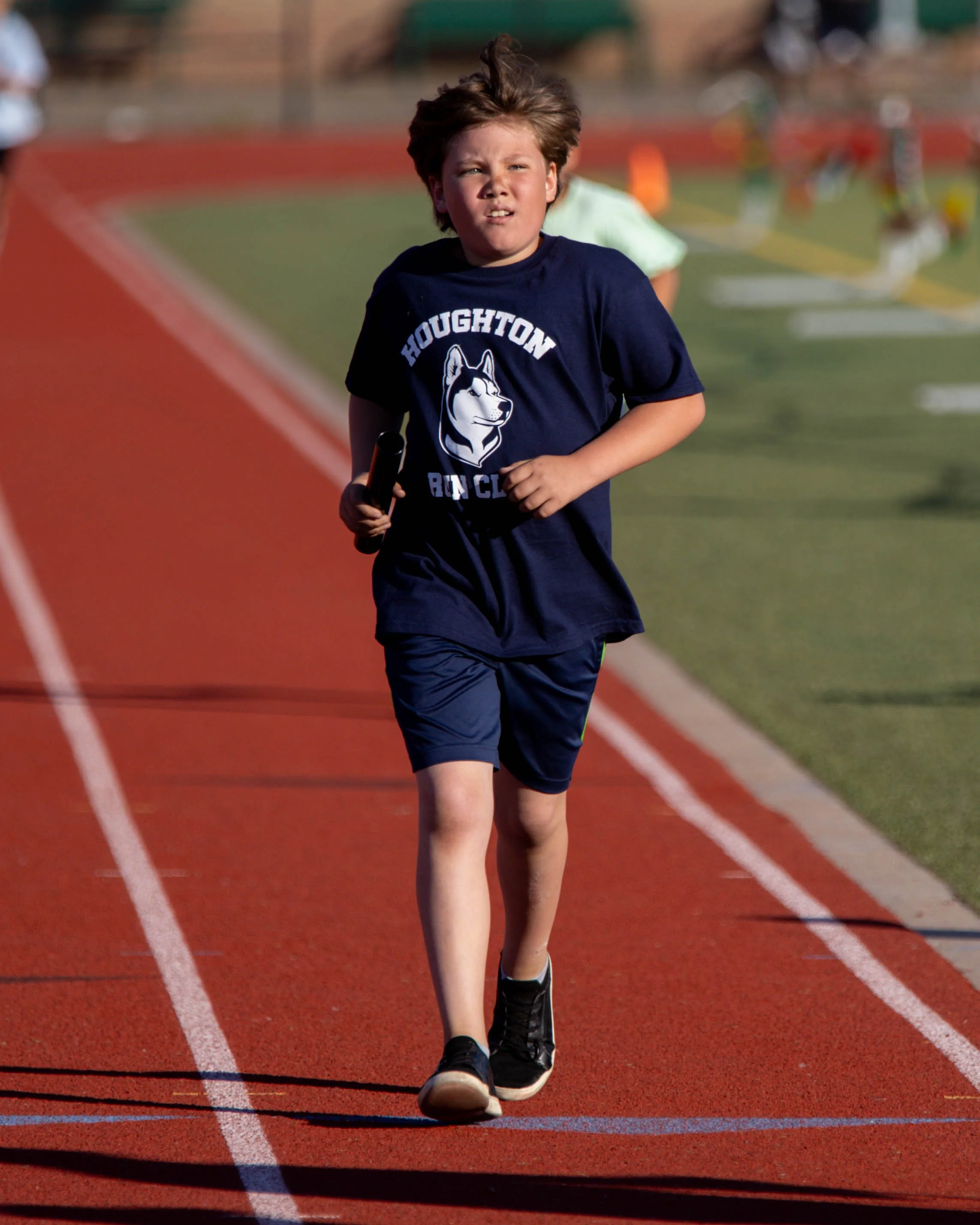 Houghton runner at the finish line