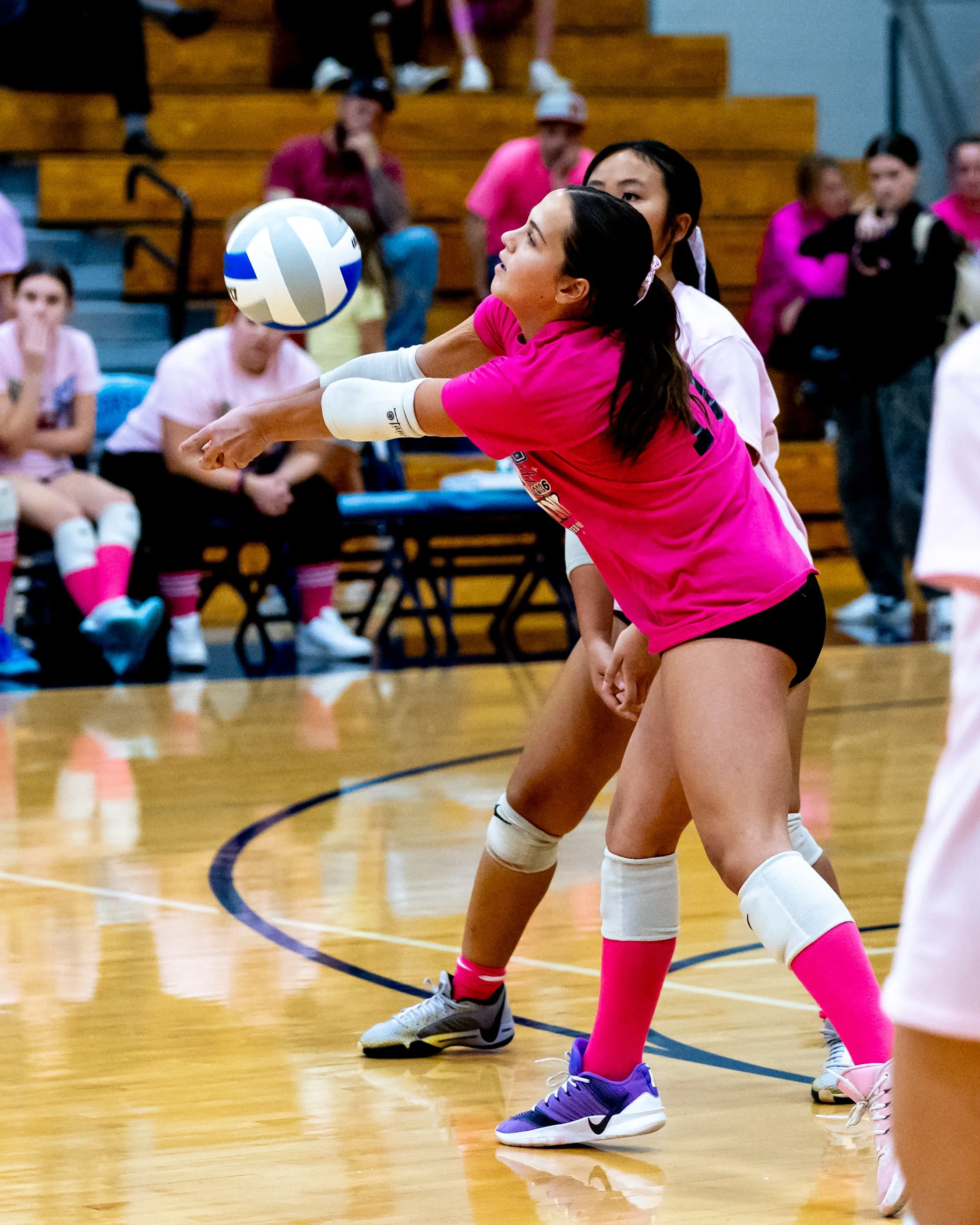 Mott player hits the ball