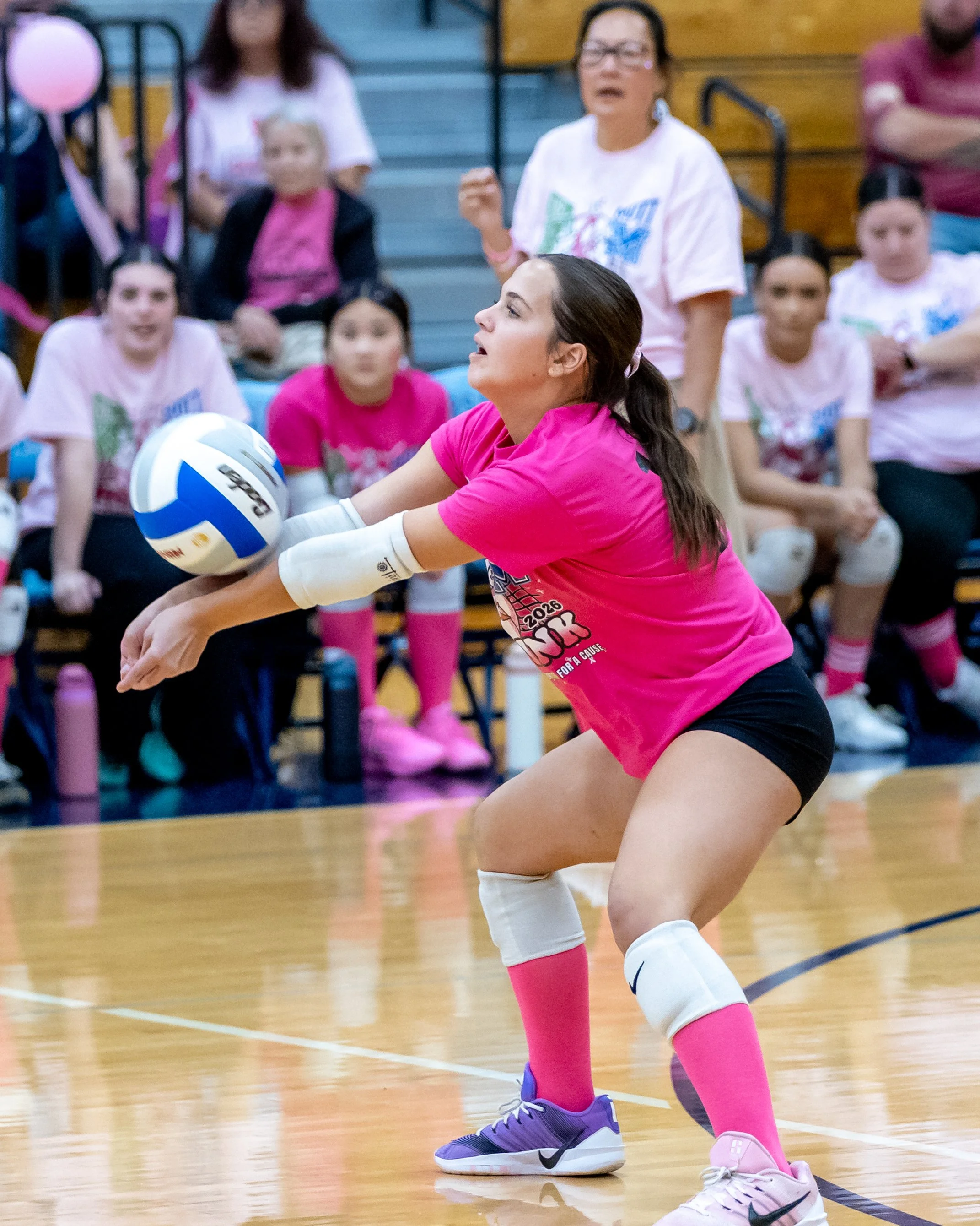 Mott player hits the ball