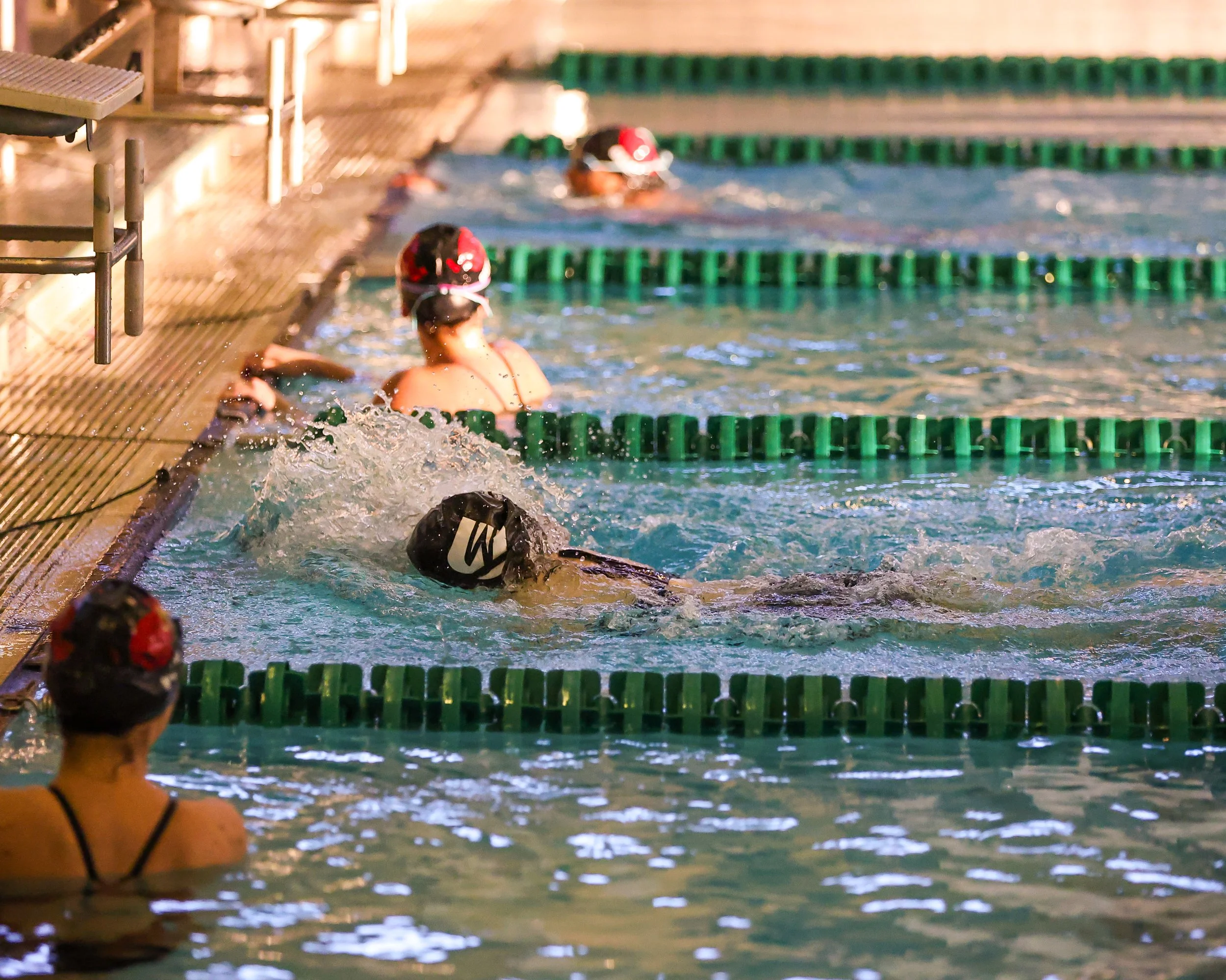 WU swimmer finishes the race