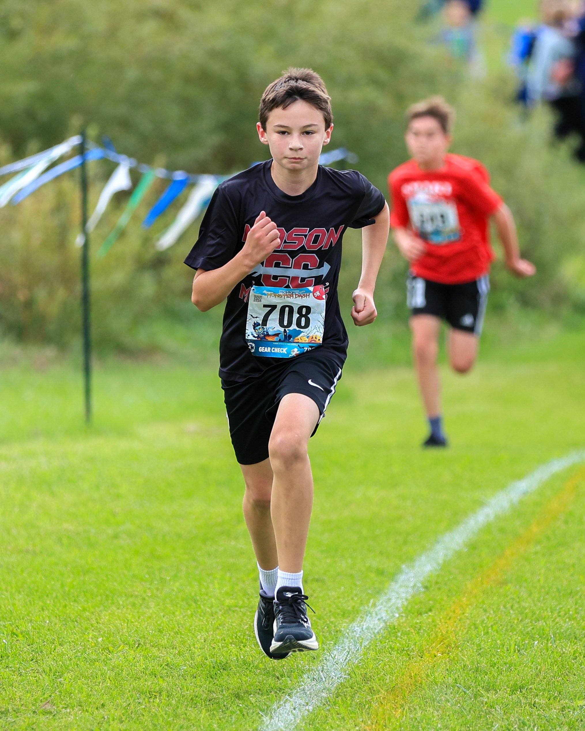 Mason runner at the finish line