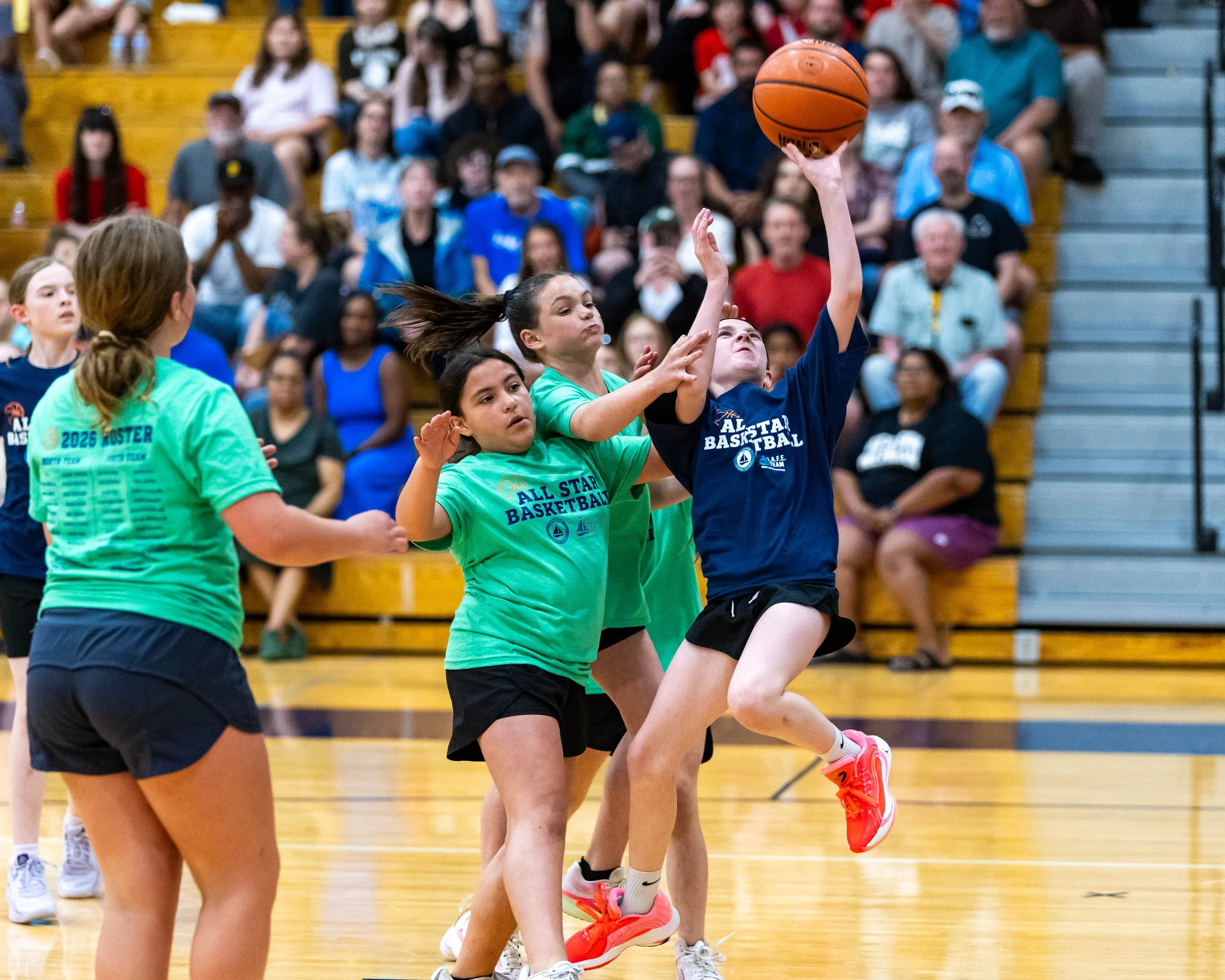 North girl shoots the ball