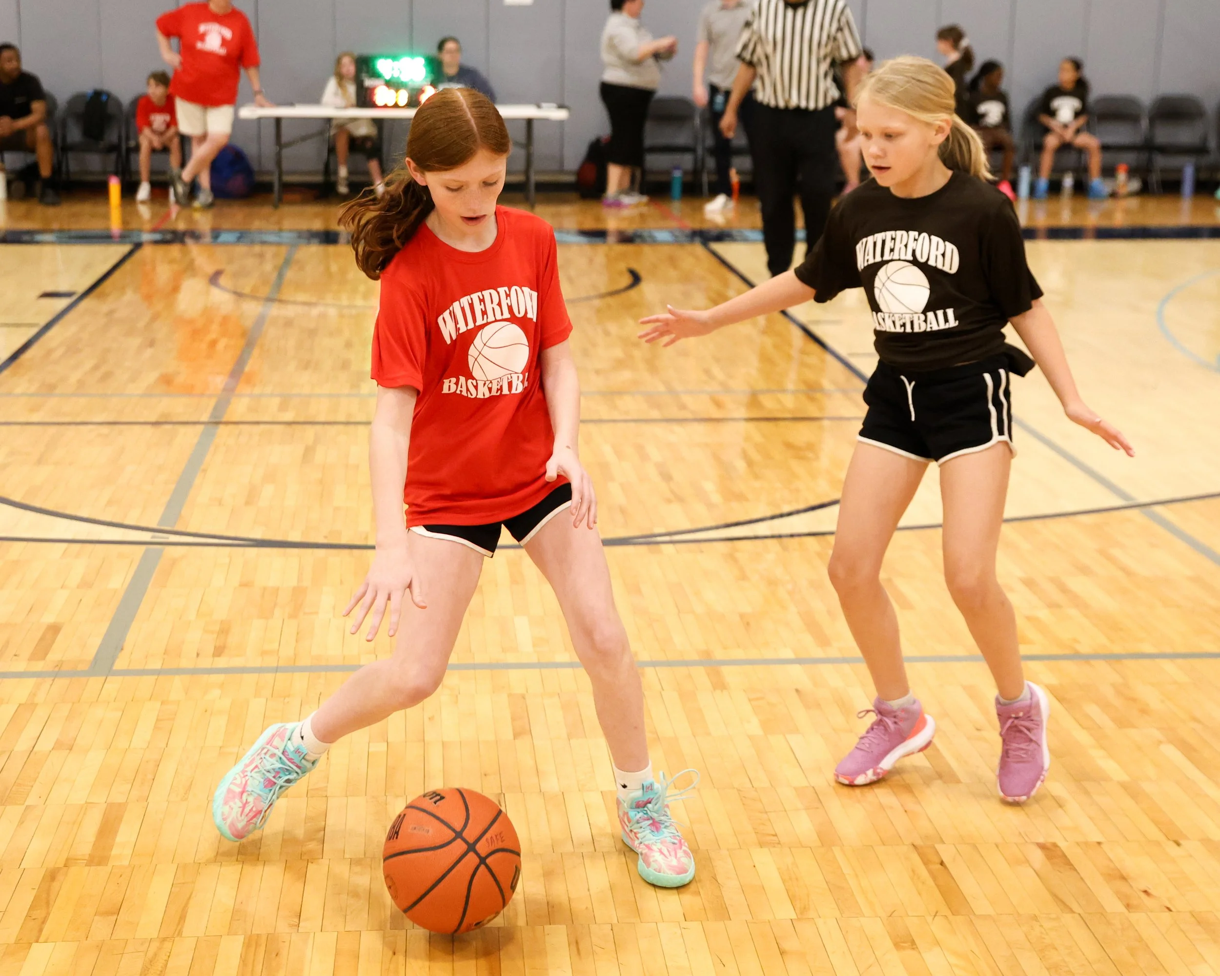 Houghton girl will the ball guarded by Haviland girl
