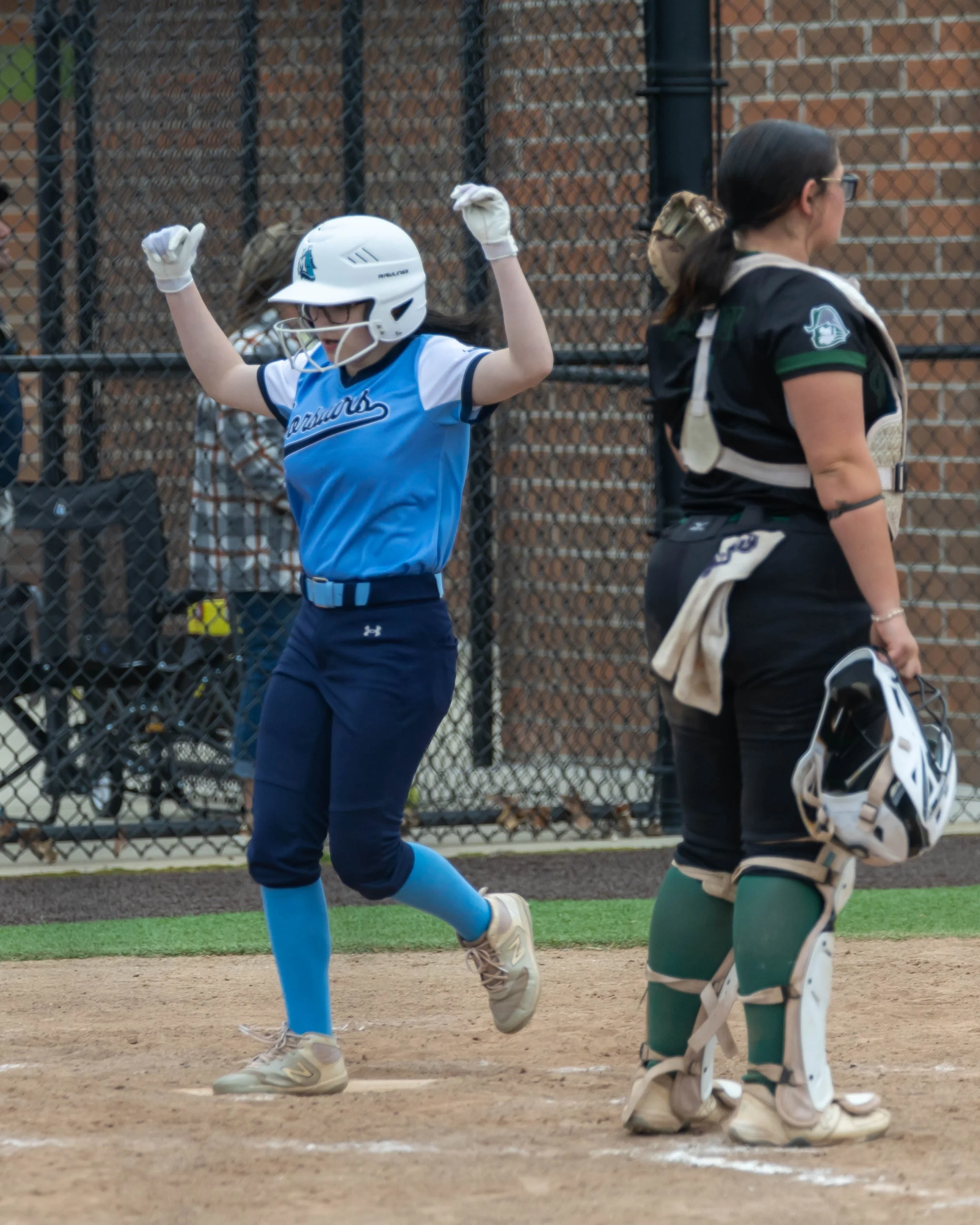 Mott runner crosses home plate