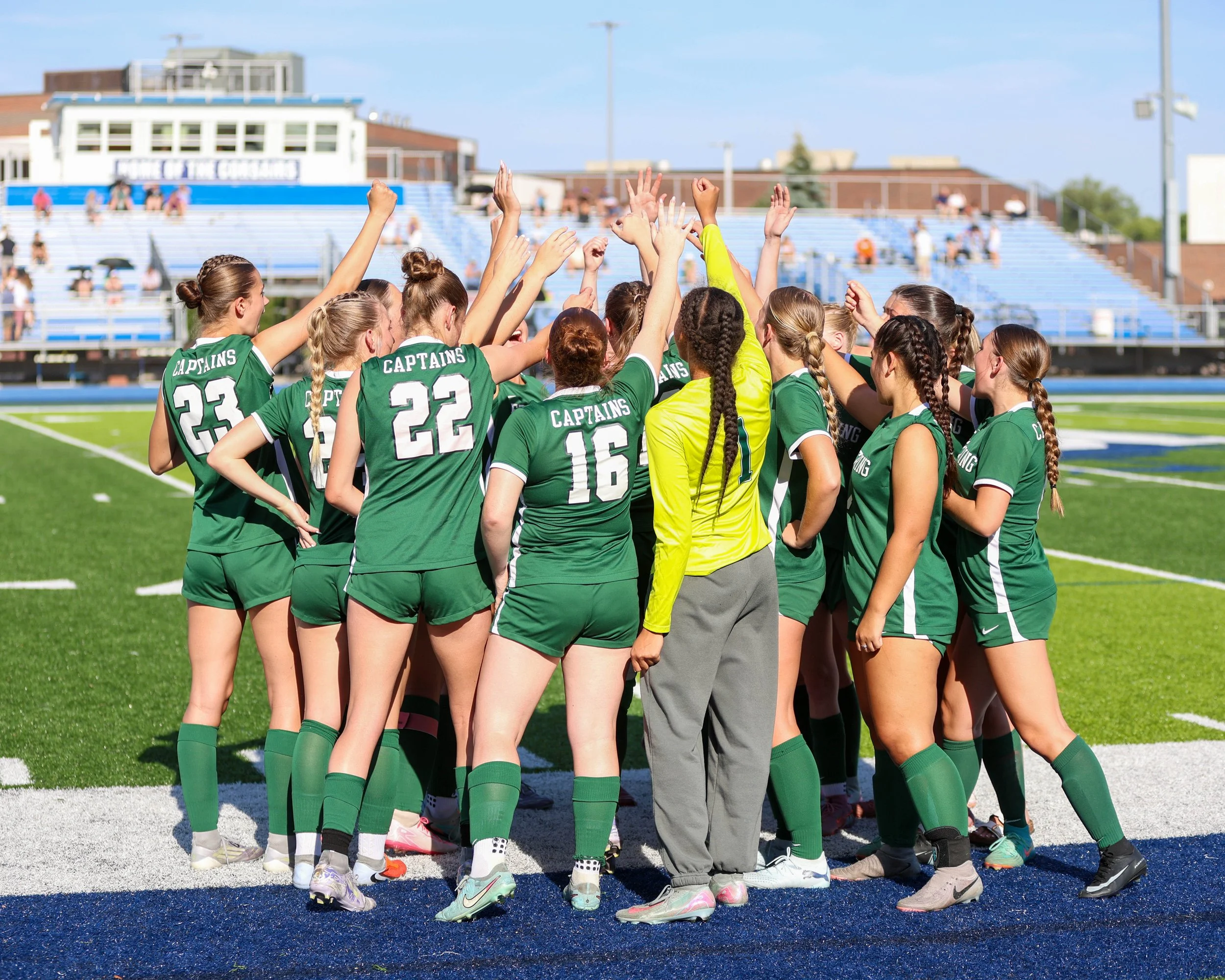 Team huddle before game