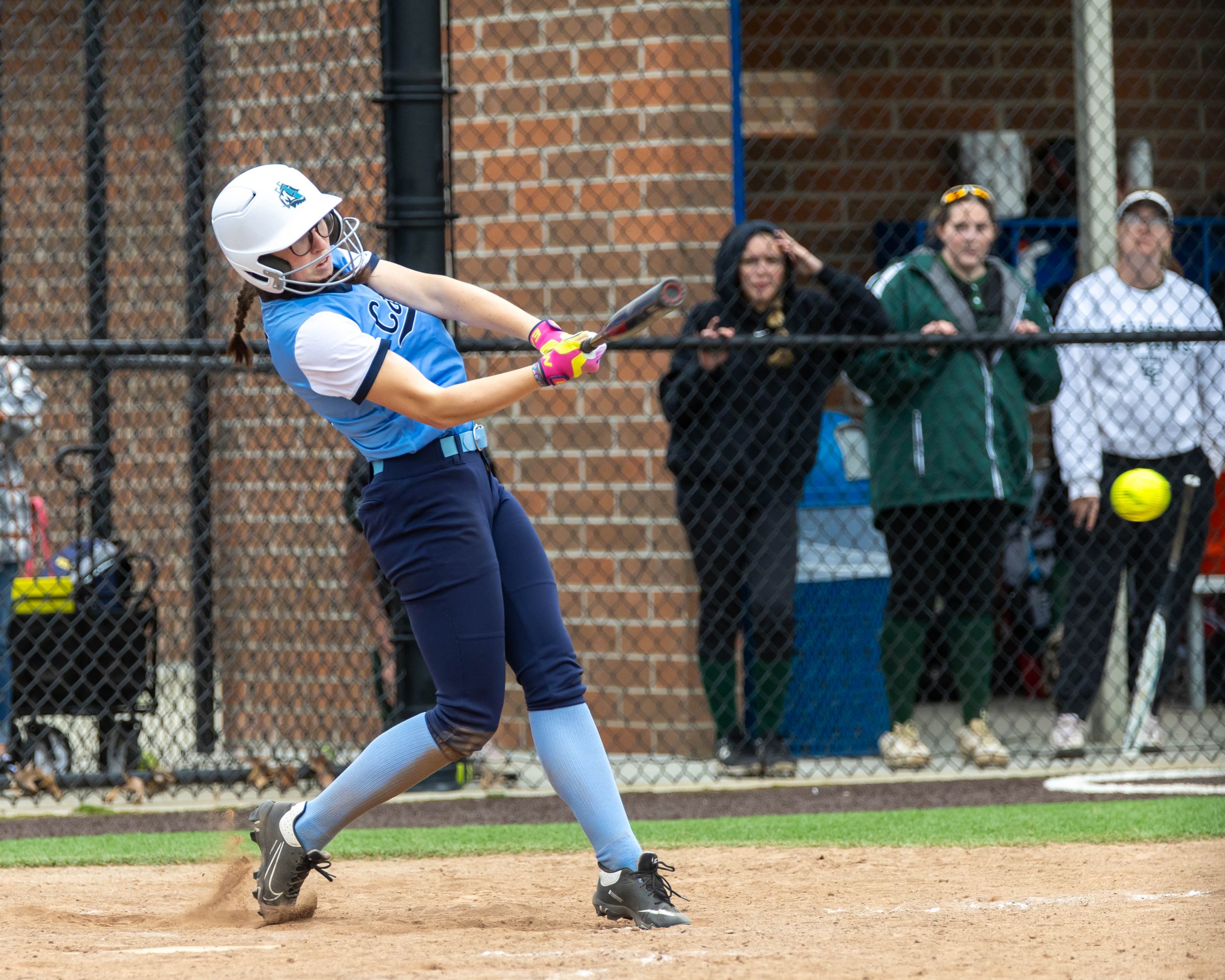 Mott batter hits the ball